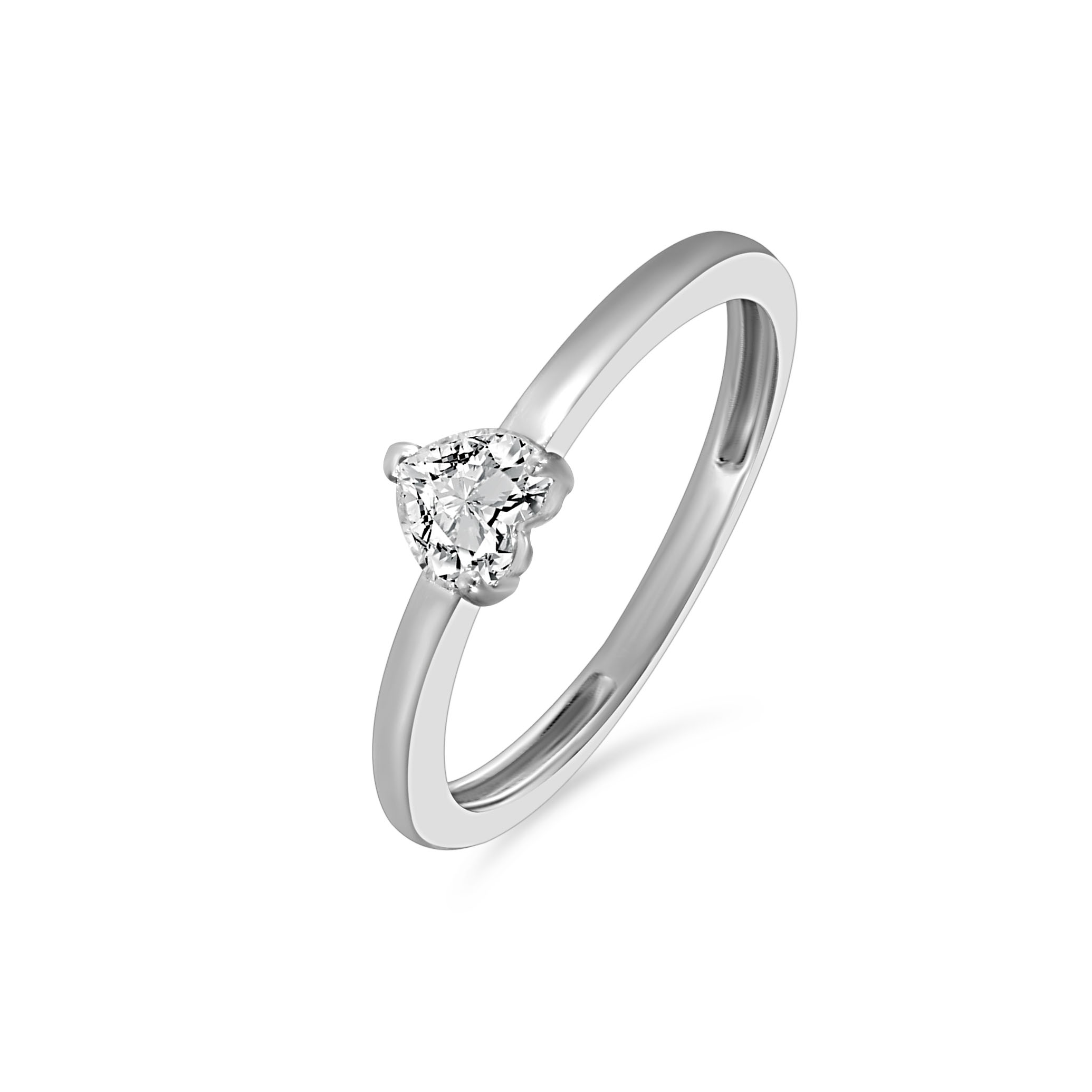 Mini Heart Glint  Platinum Ring - Senco Gold and Diamonds