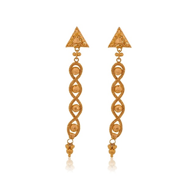 Gazing Array Antique Gold Earrings - Senco Gold and Diamonds