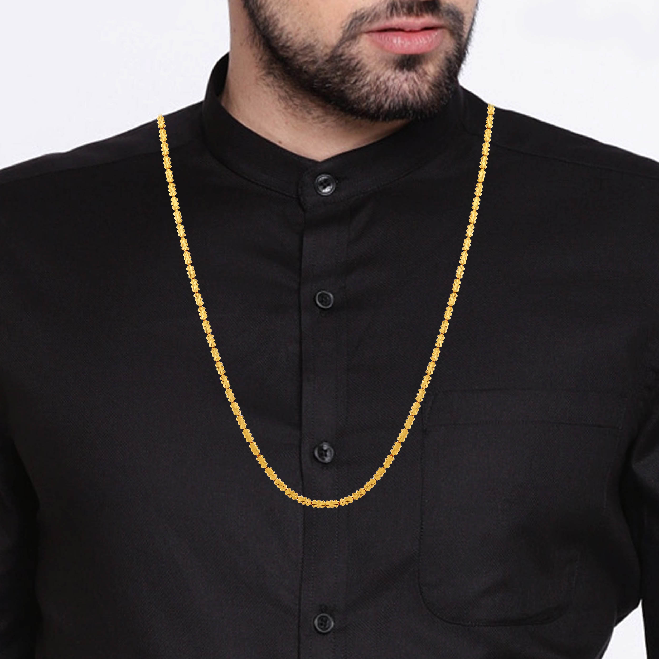 Bumpy Bricks Men Gold Chain - Senco Gold and Diamonds