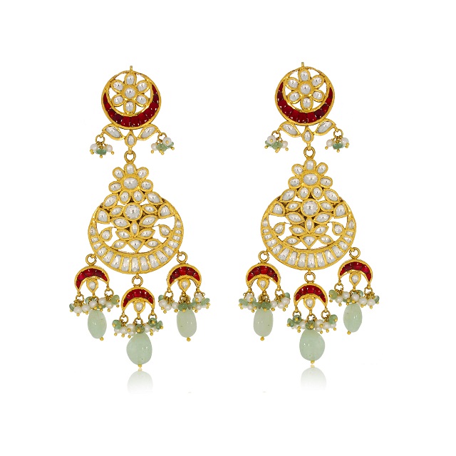 Innovative Art Gold Danglers - Senco Gold and Diamonds