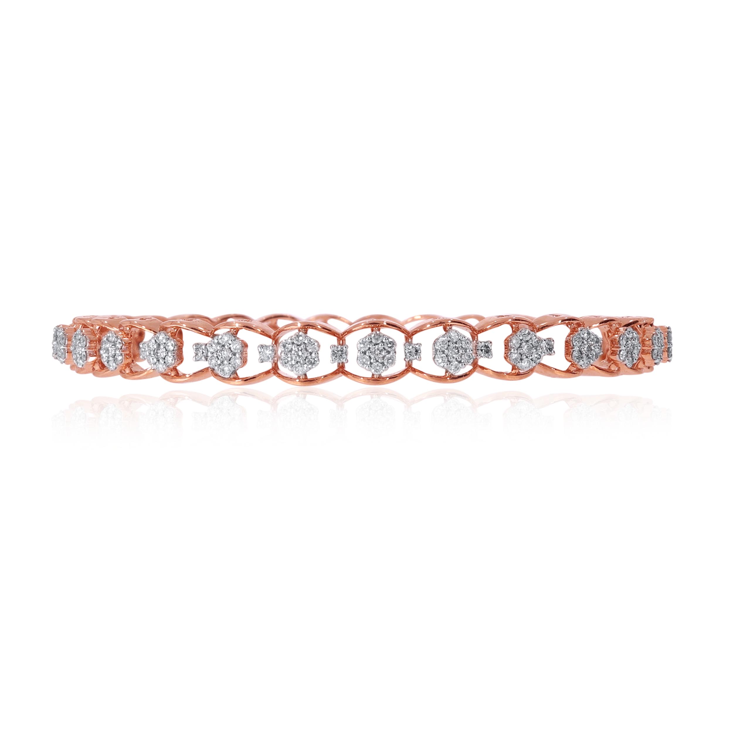 Sweet Floral Display Diamond Bangle - Senco Gold and Diamonds