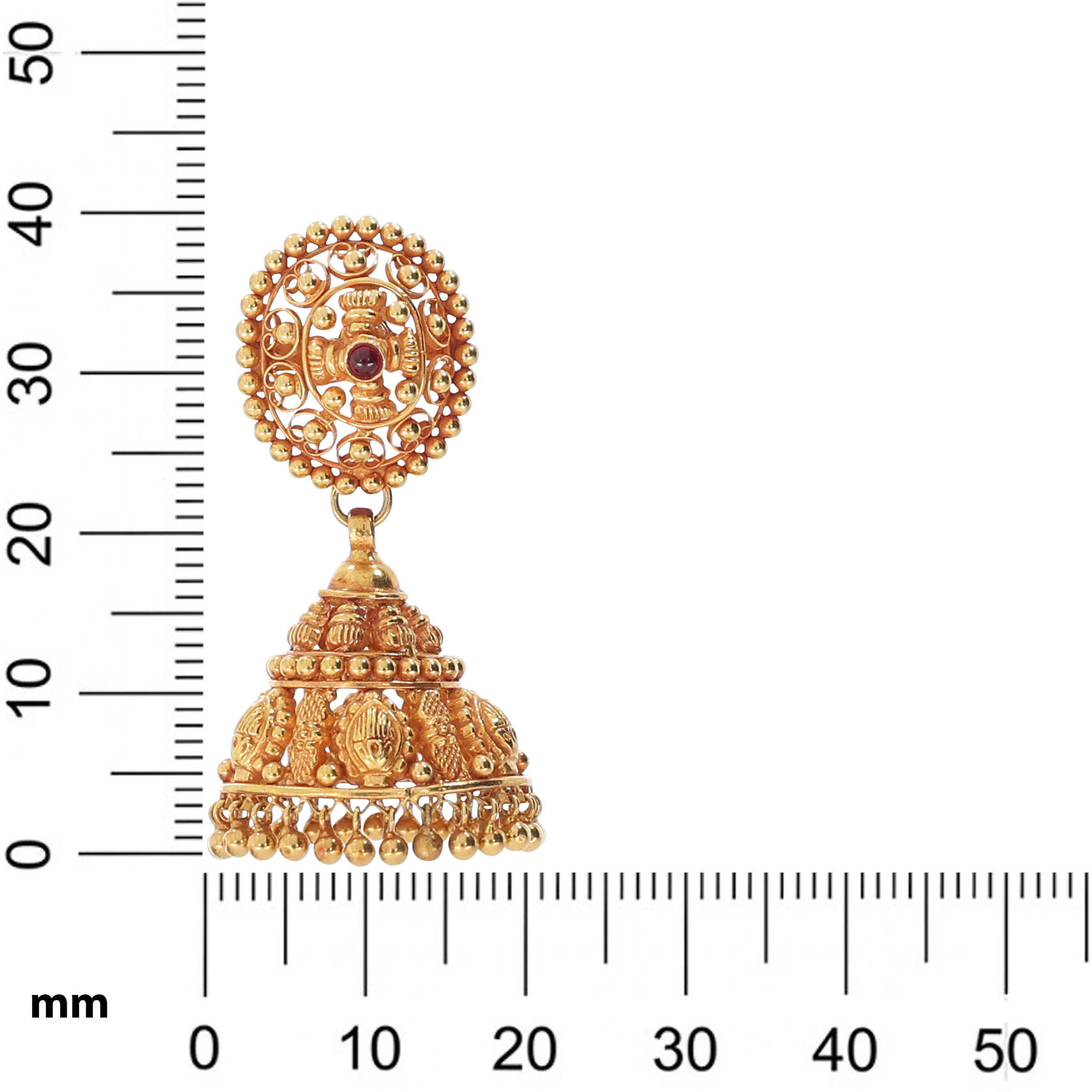 Traditional Antique Gold Jhumka Earrings - Senco Gold and Diamonds
