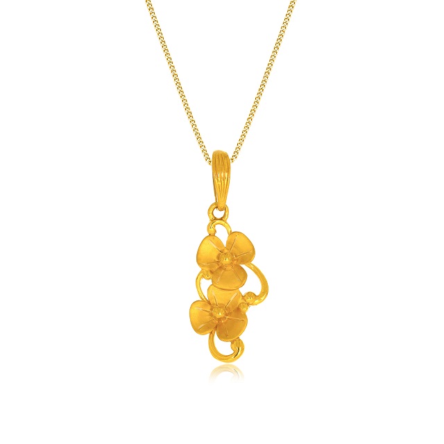 Floral Duo Gold Pendant - Senco Gold and Diamonds