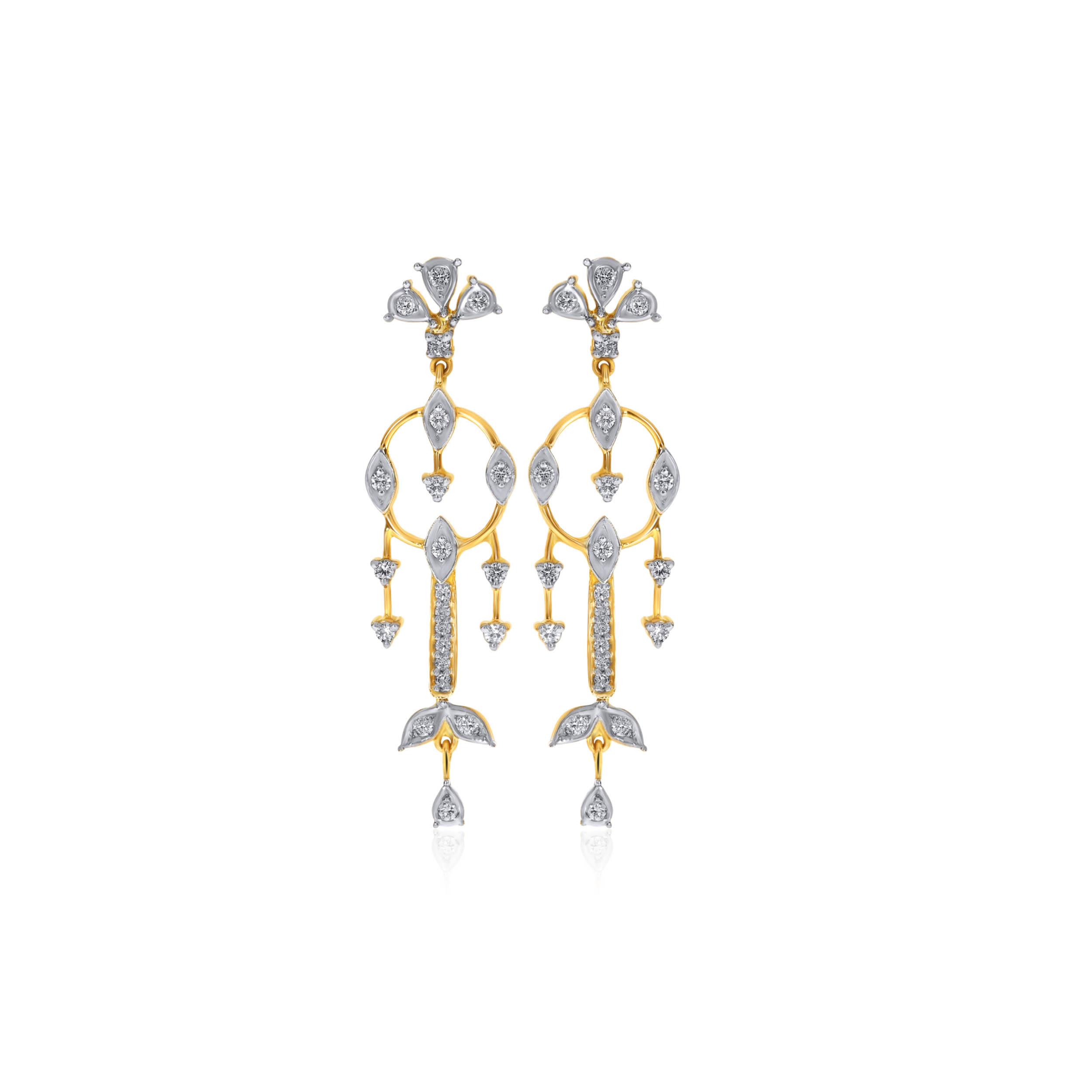 Windy Chimes Diamond Drop Earrings - Senco Gold and Diamonds