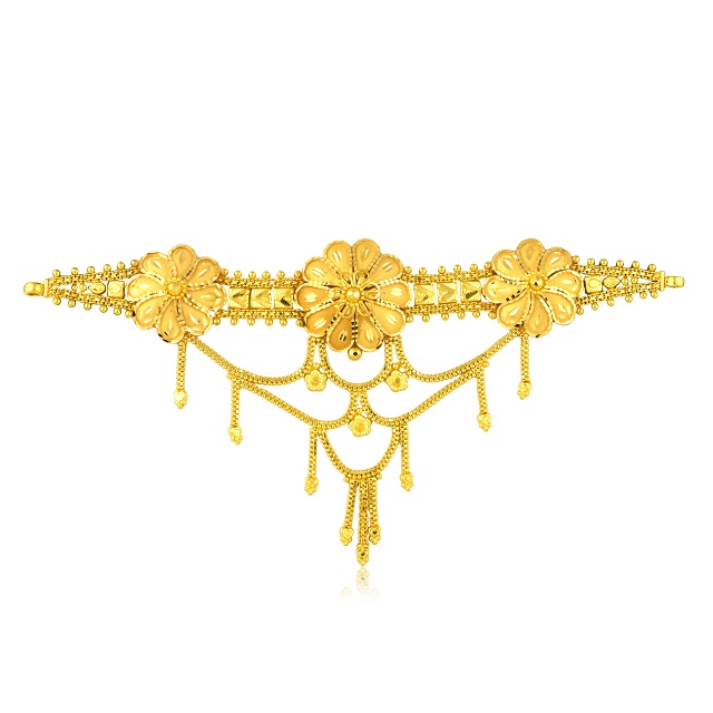 Intricate Blossom Gold Choker Necklace - Senco Gold and Diamonds