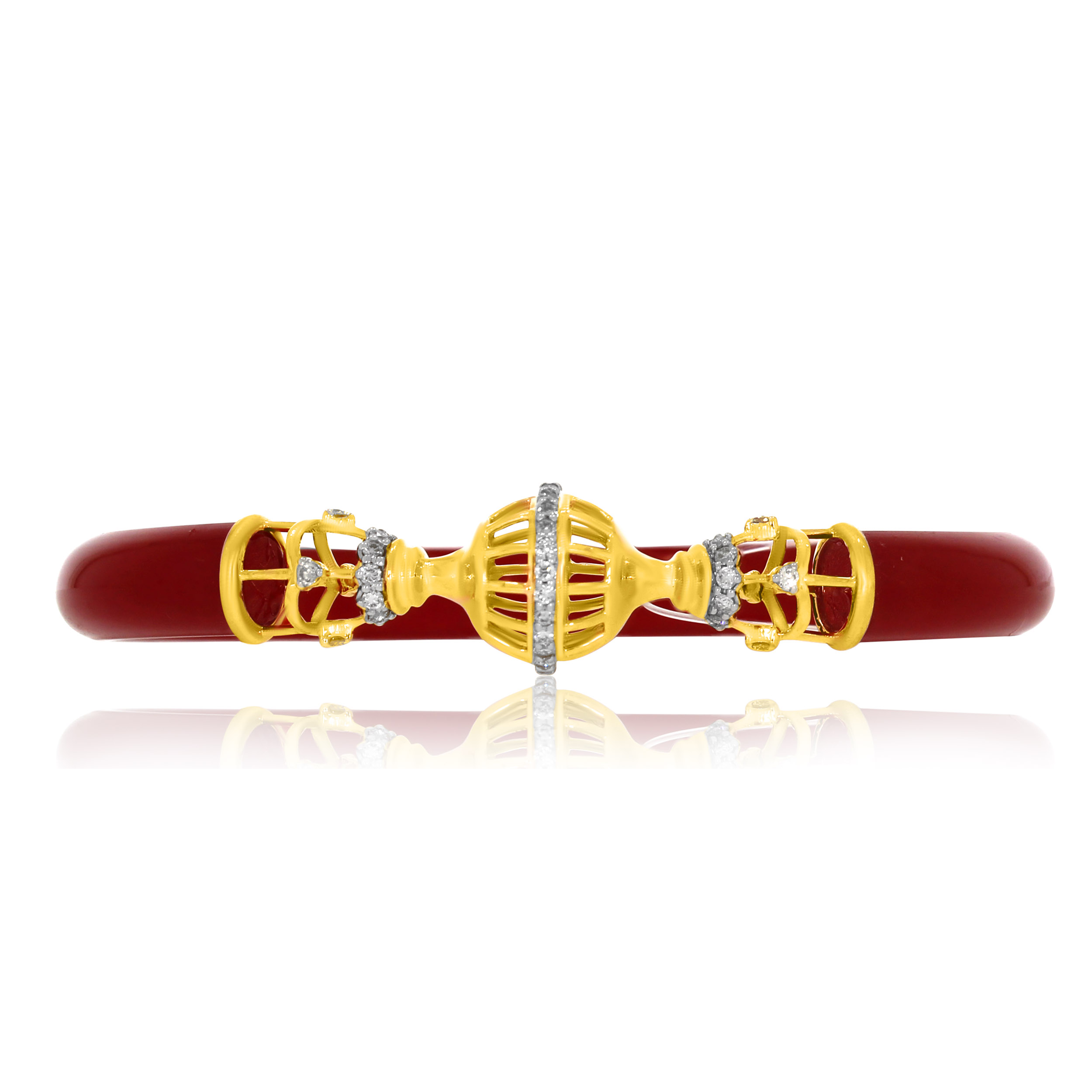 Subtle Sphere Gold Pola Bangle - Senco Gold and Diamonds