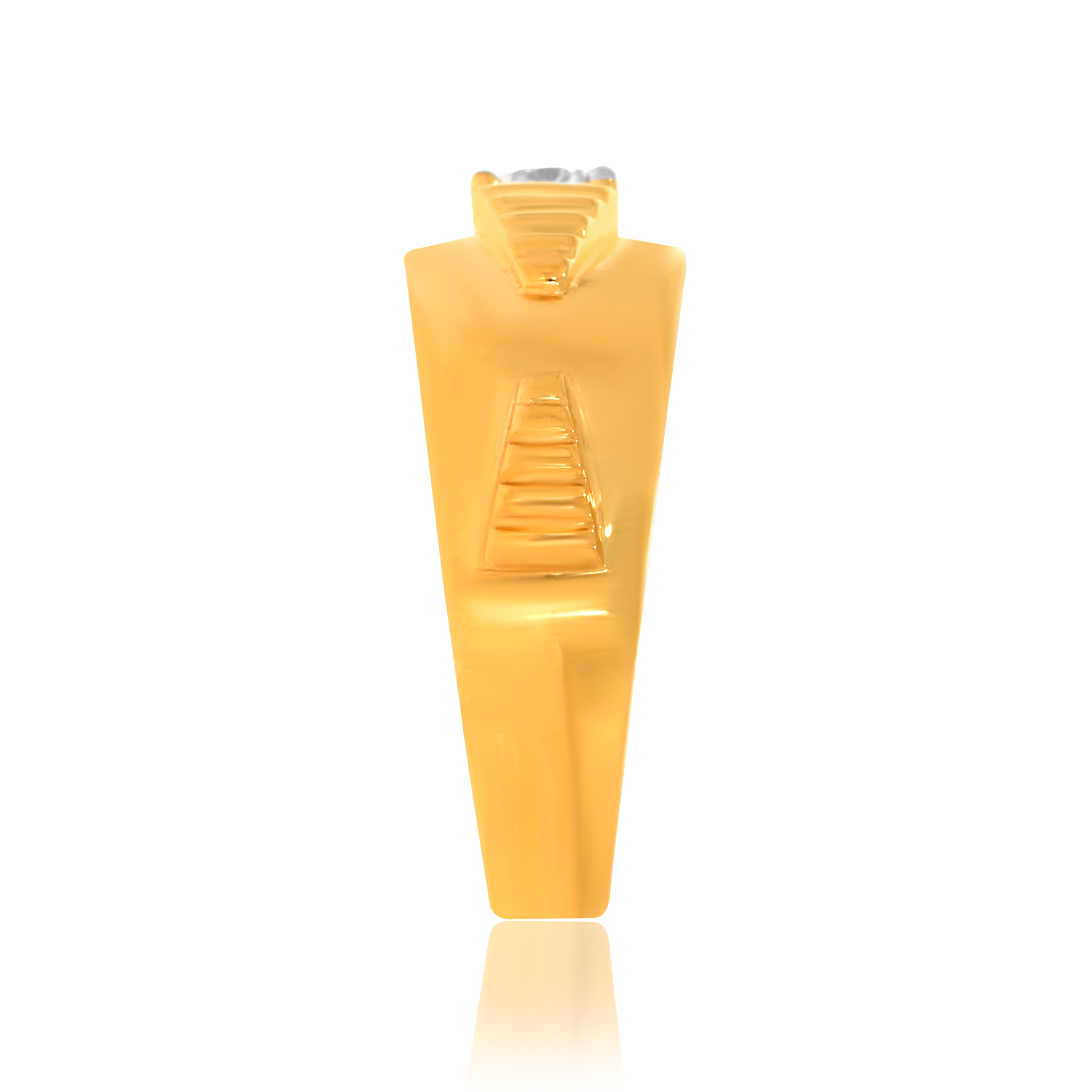 Striped Charm Men Solitaire Ring - Senco Gold and Diamonds