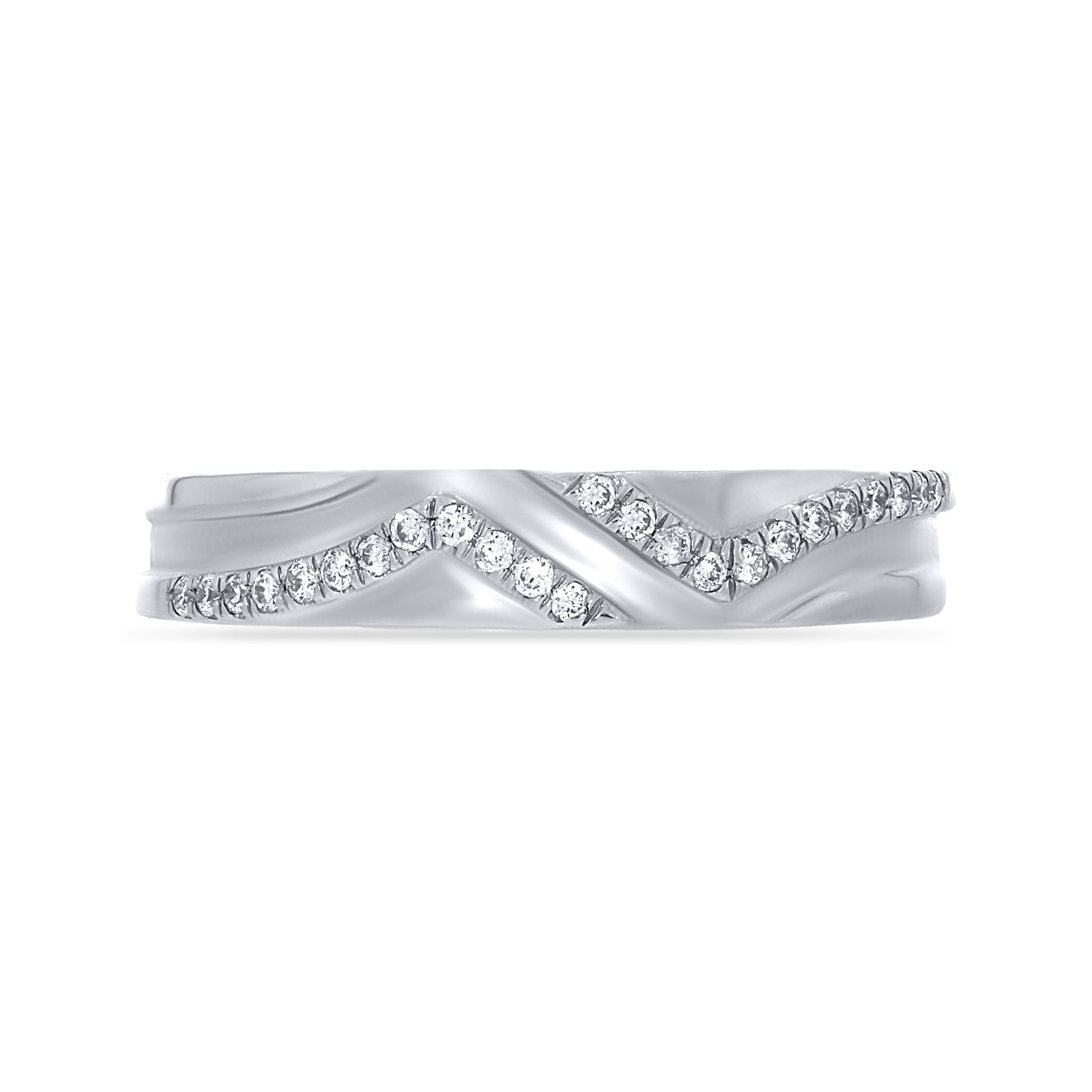 Shiny Snowy Sheen Platinum Band Ring - Senco Gold and Diamonds