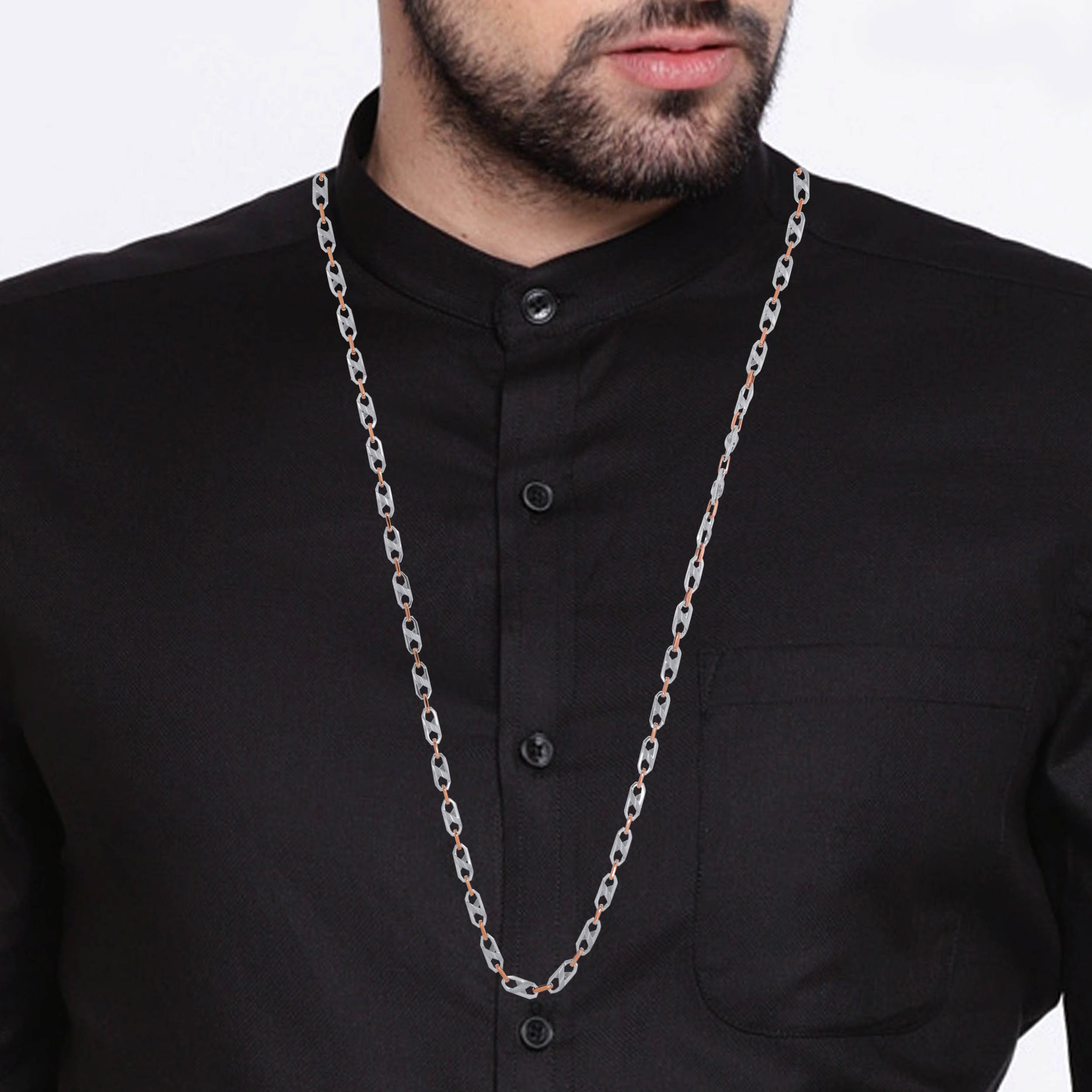 Dual Attachment Men Platinum Chain - Senco Gold and Diamonds