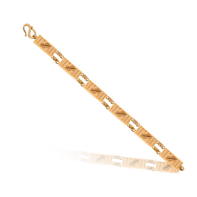 Hexa Allure Men Gold Wristlet - Senco Gold and Diamonds
