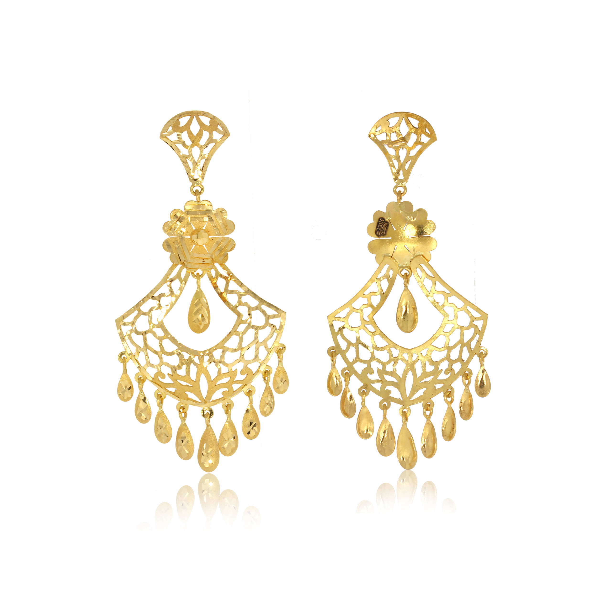 Admirable Art Gold Drop Earrings - Senco Gold and Diamonds