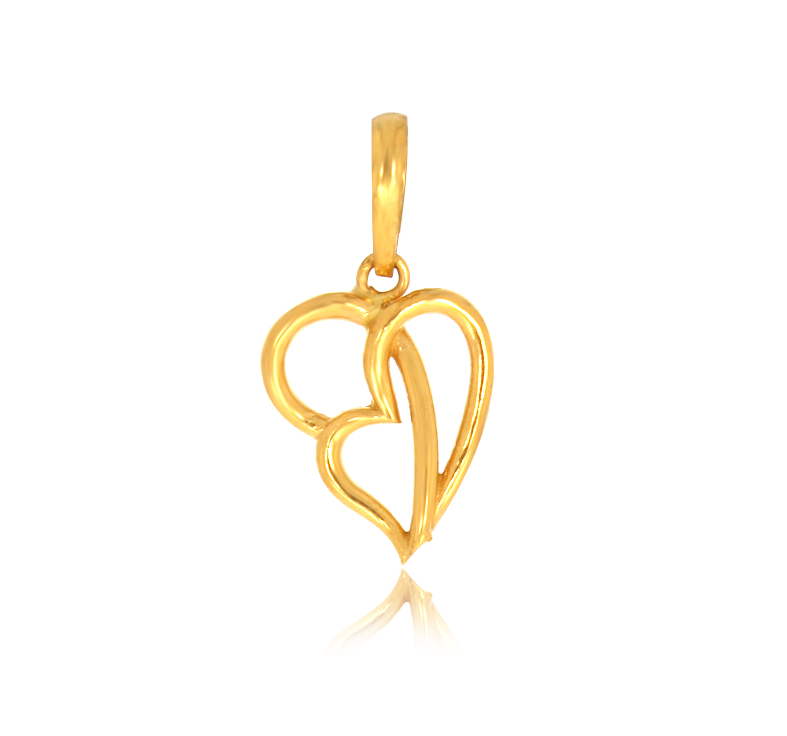 Intertwined Heart Gold Pendant