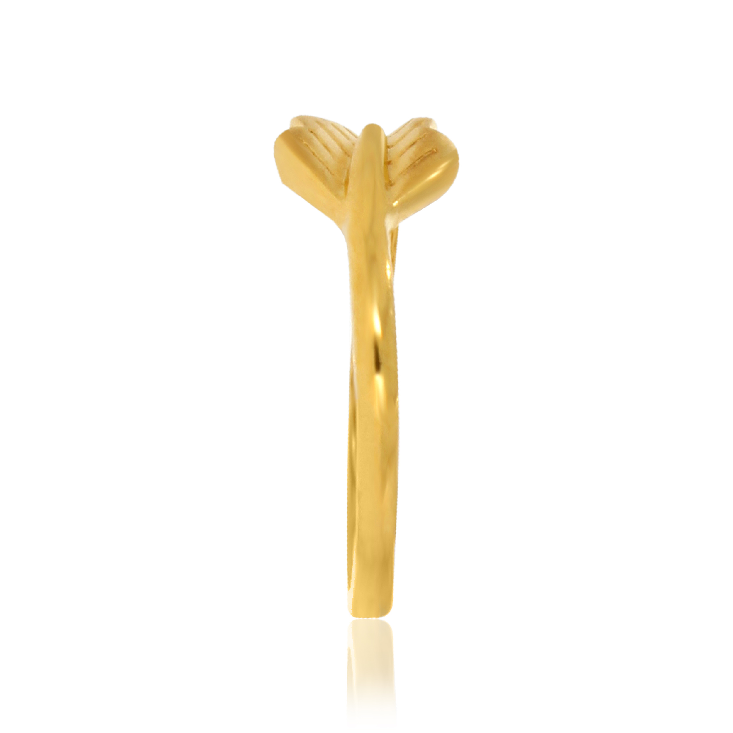 Solo Leaf Gold Ring - Senco Gold and Diamonds