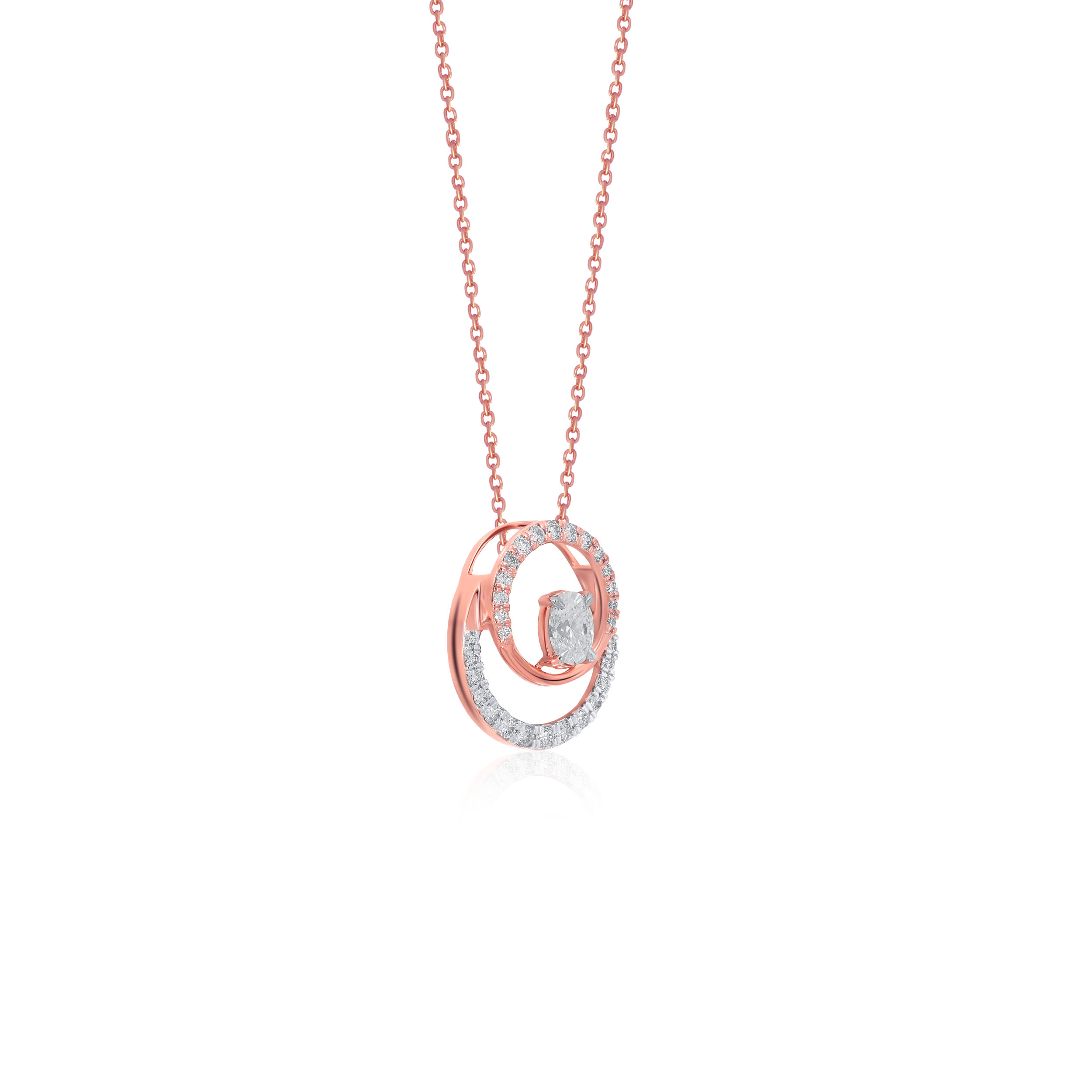 Fashionable Duet Solitaire Pendant - Senco Gold and Diamonds