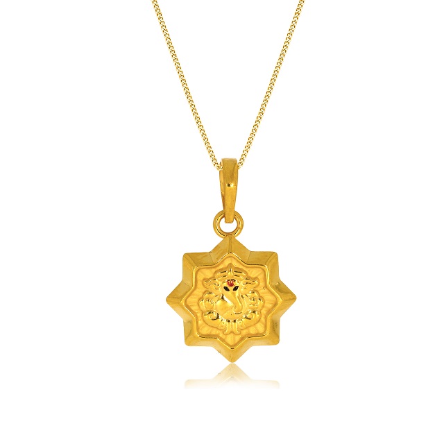 Blessed Bappa Gold Pendant - Senco Gold and Diamonds