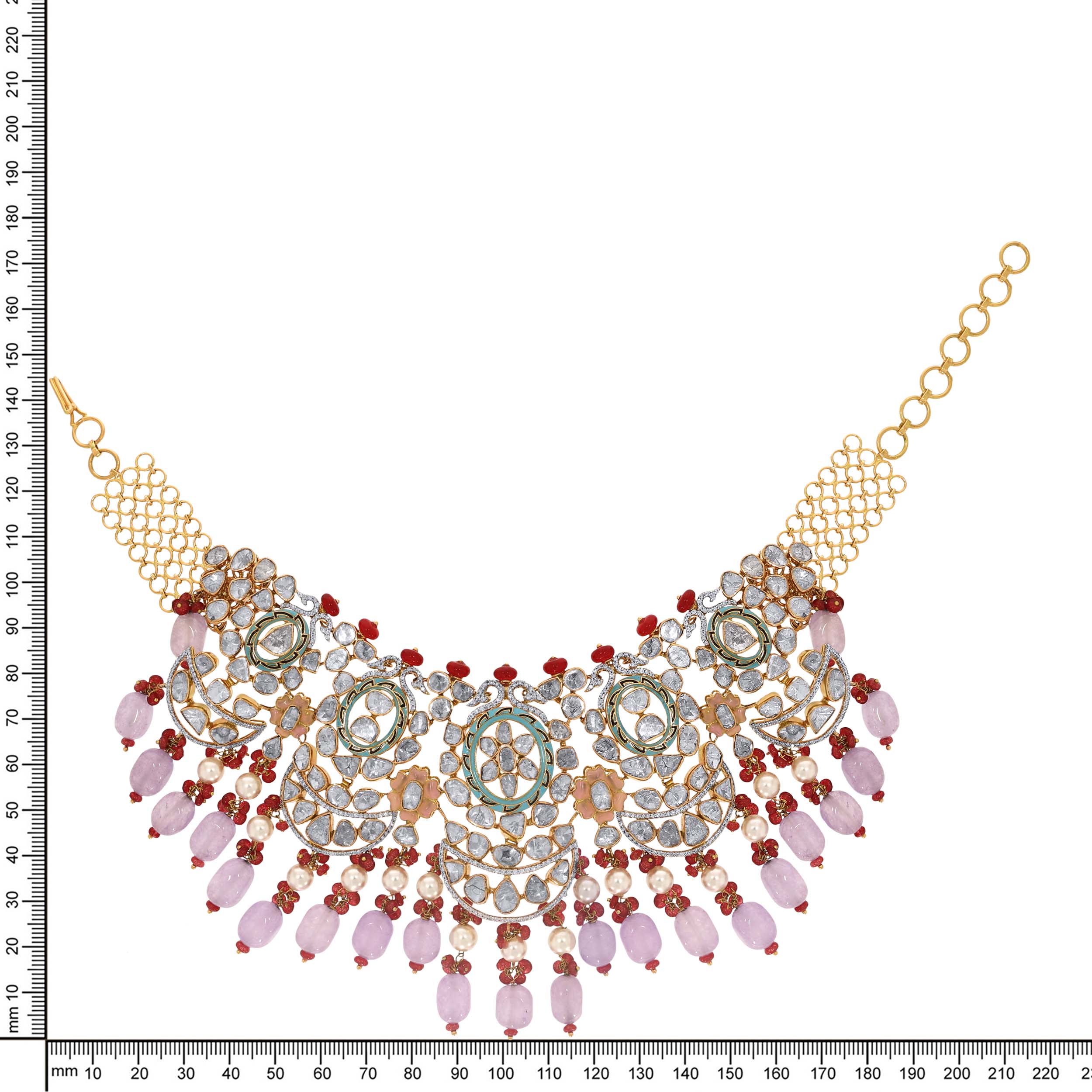 Dripping Treasure Polki Choker Necklace - Senco Gold and Diamonds