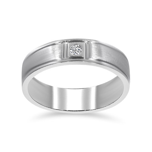 Dignified Charm  Men's Platinum Ring - Senco Gold and Diamonds