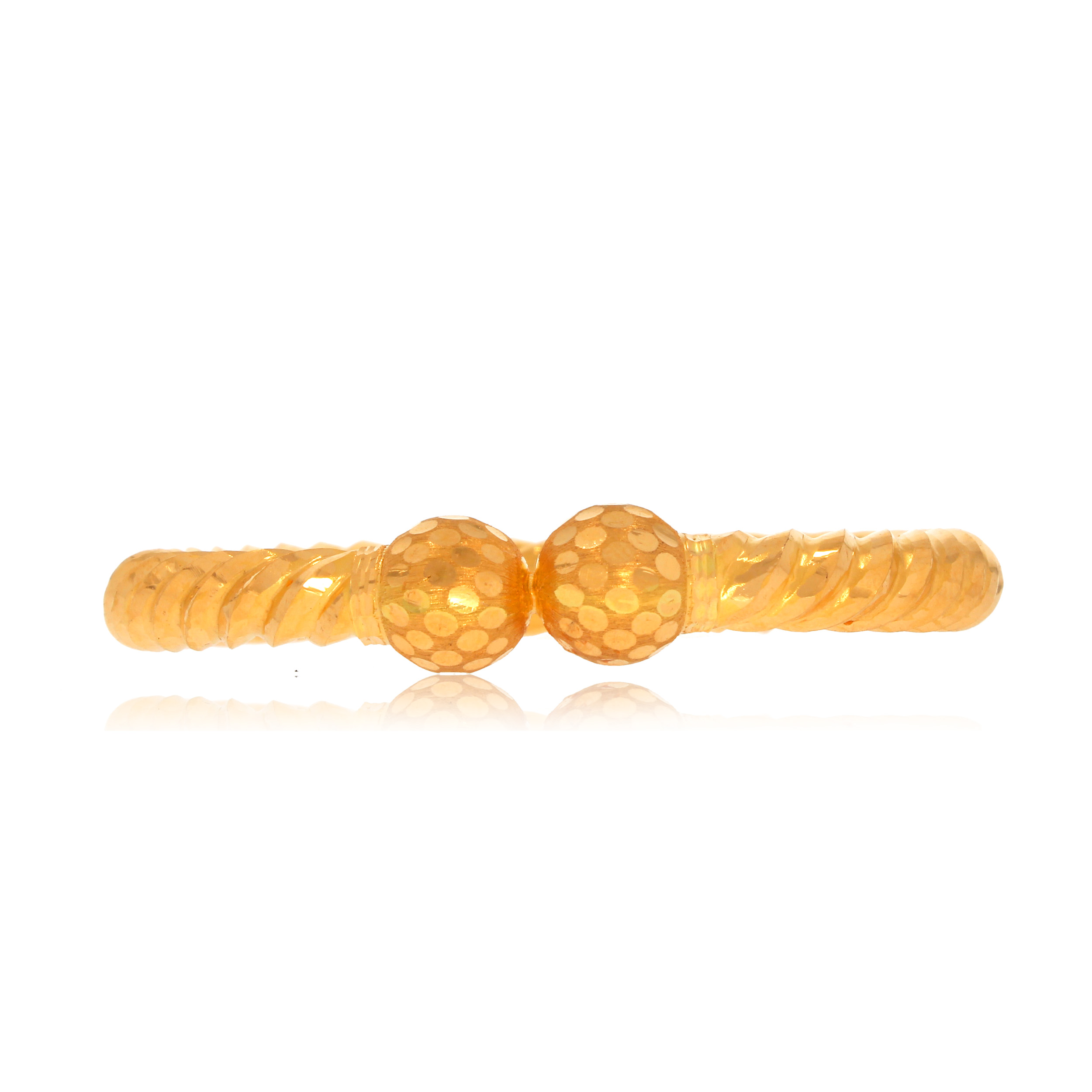 Spiral Creation Gold Mukh Bangle - Senco Gold and Diamonds
