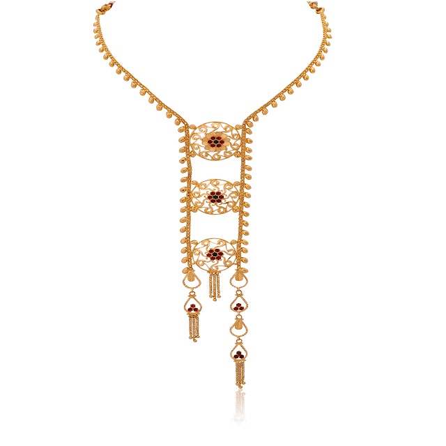 Cascading Flowers Gold Necklace - Senco Gold and Diamonds