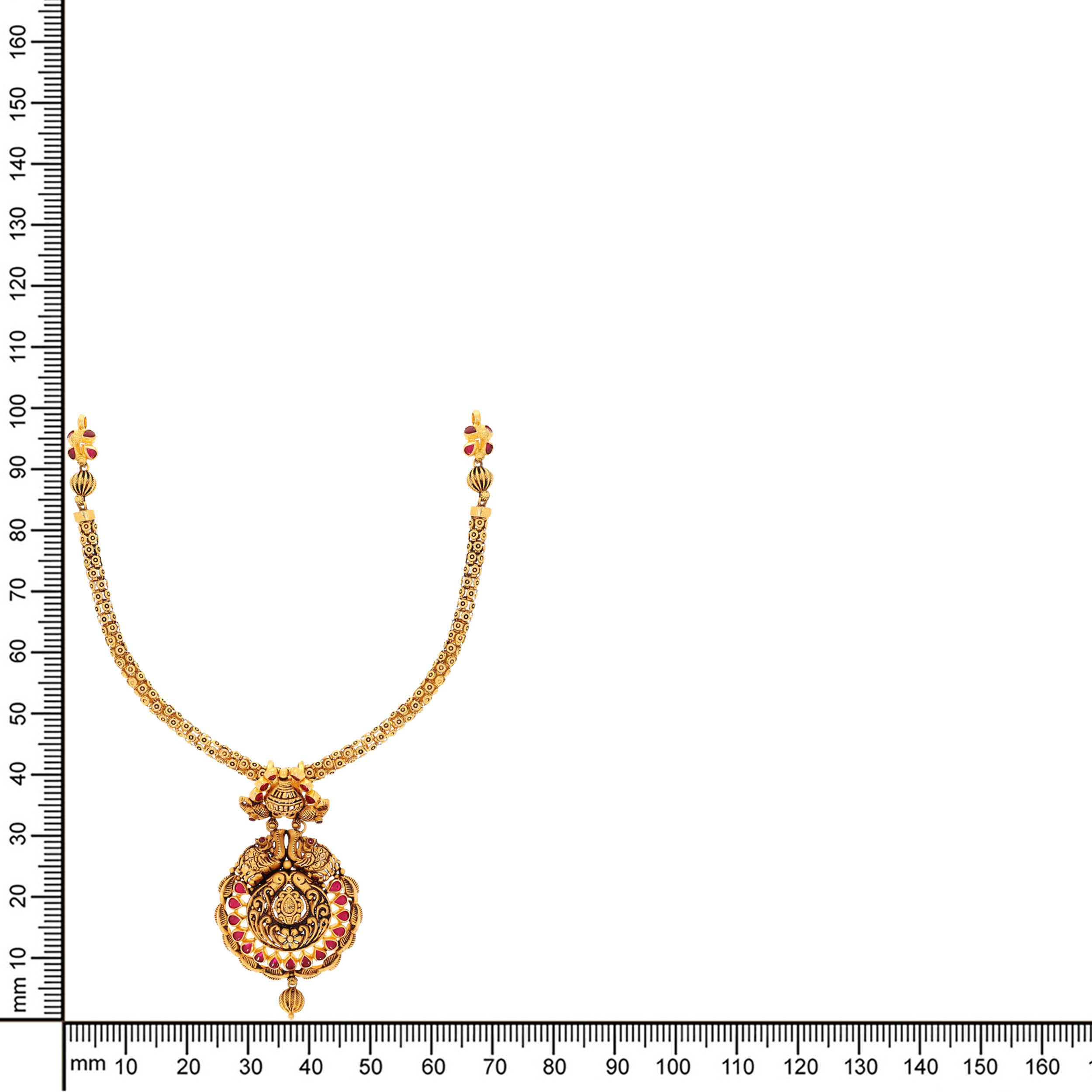 Vivid Nakshi Antique Gold Necklace - Senco Gold and Diamonds