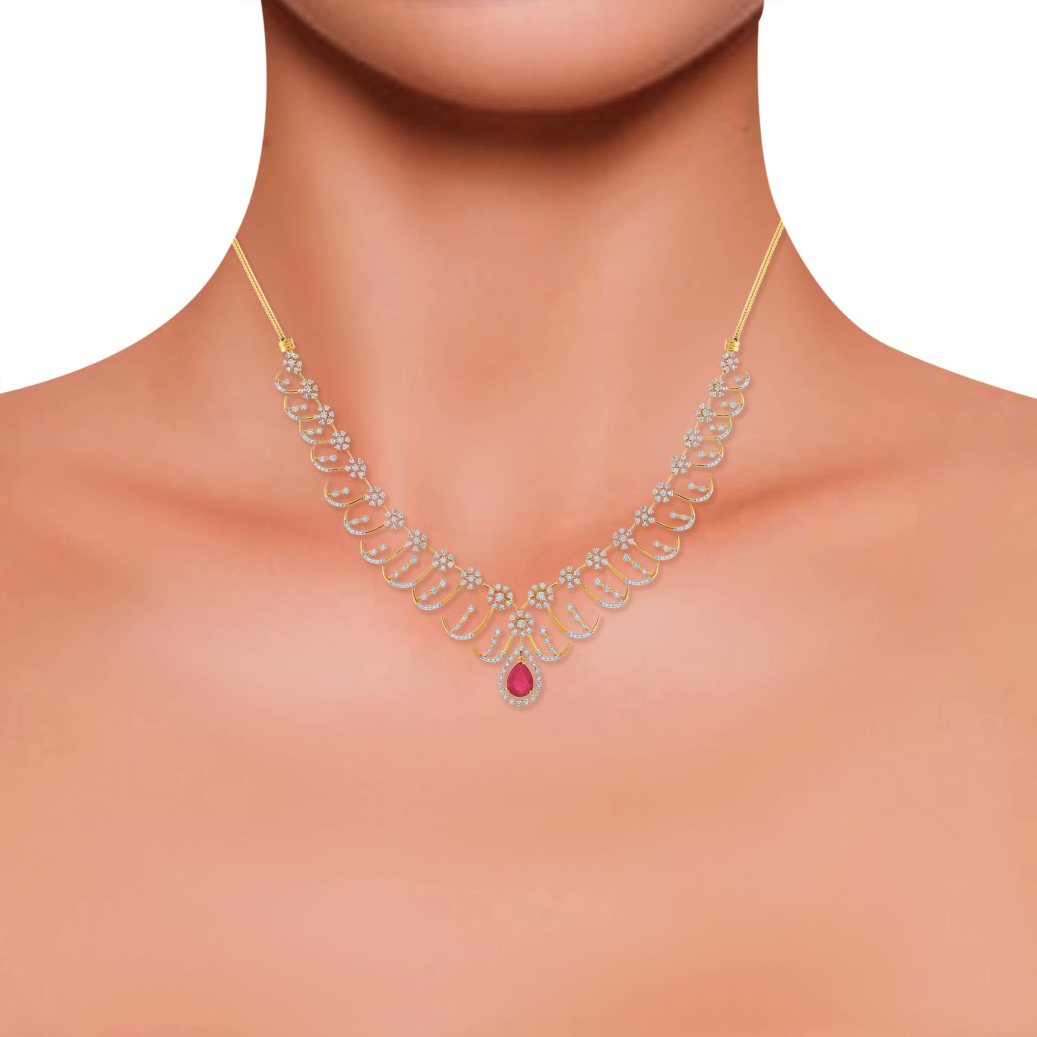 Bloomed Opulence Diamond Necklace - Senco Gold and Diamonds