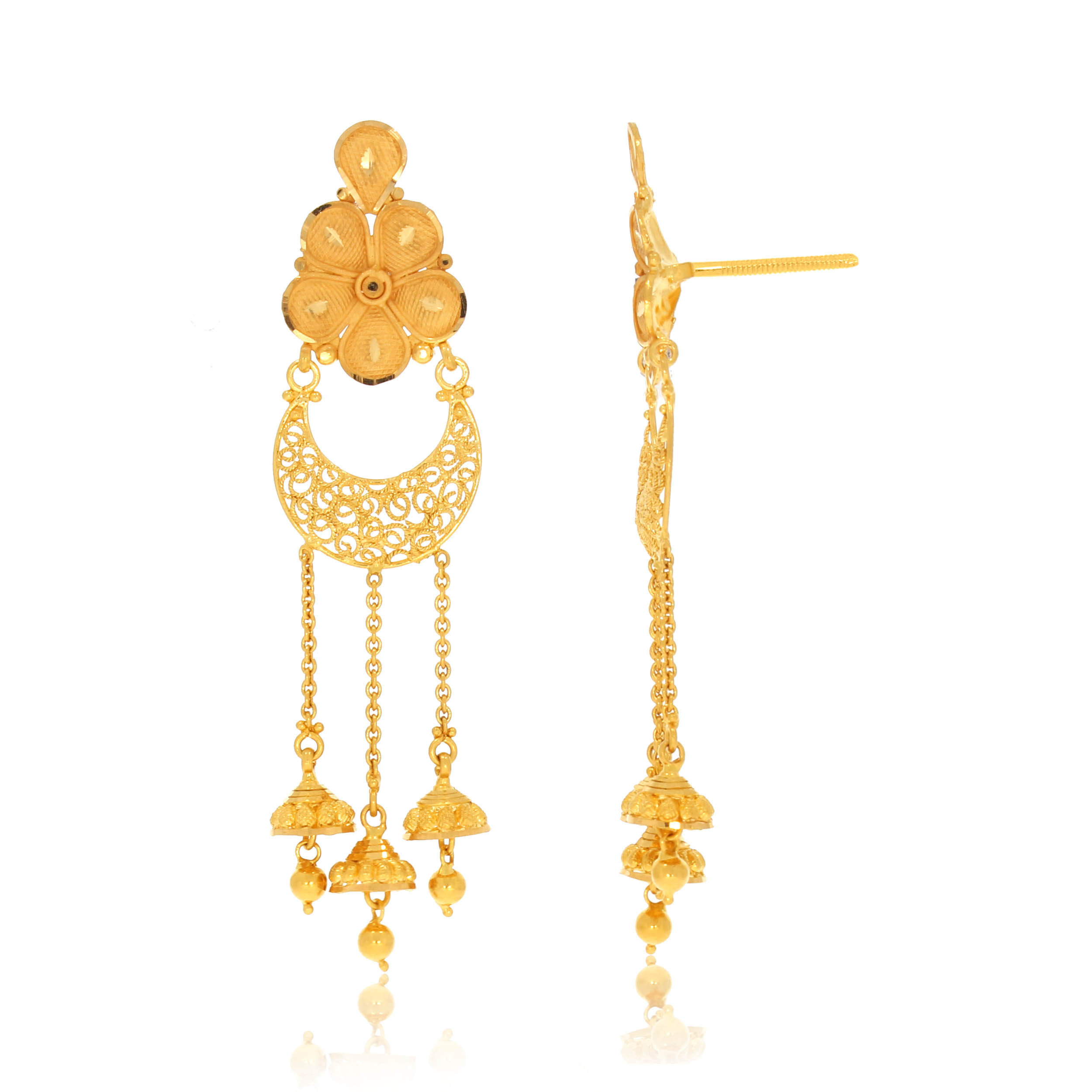 Floral Appeal Gold Earrings - Senco Gold and Diamonds