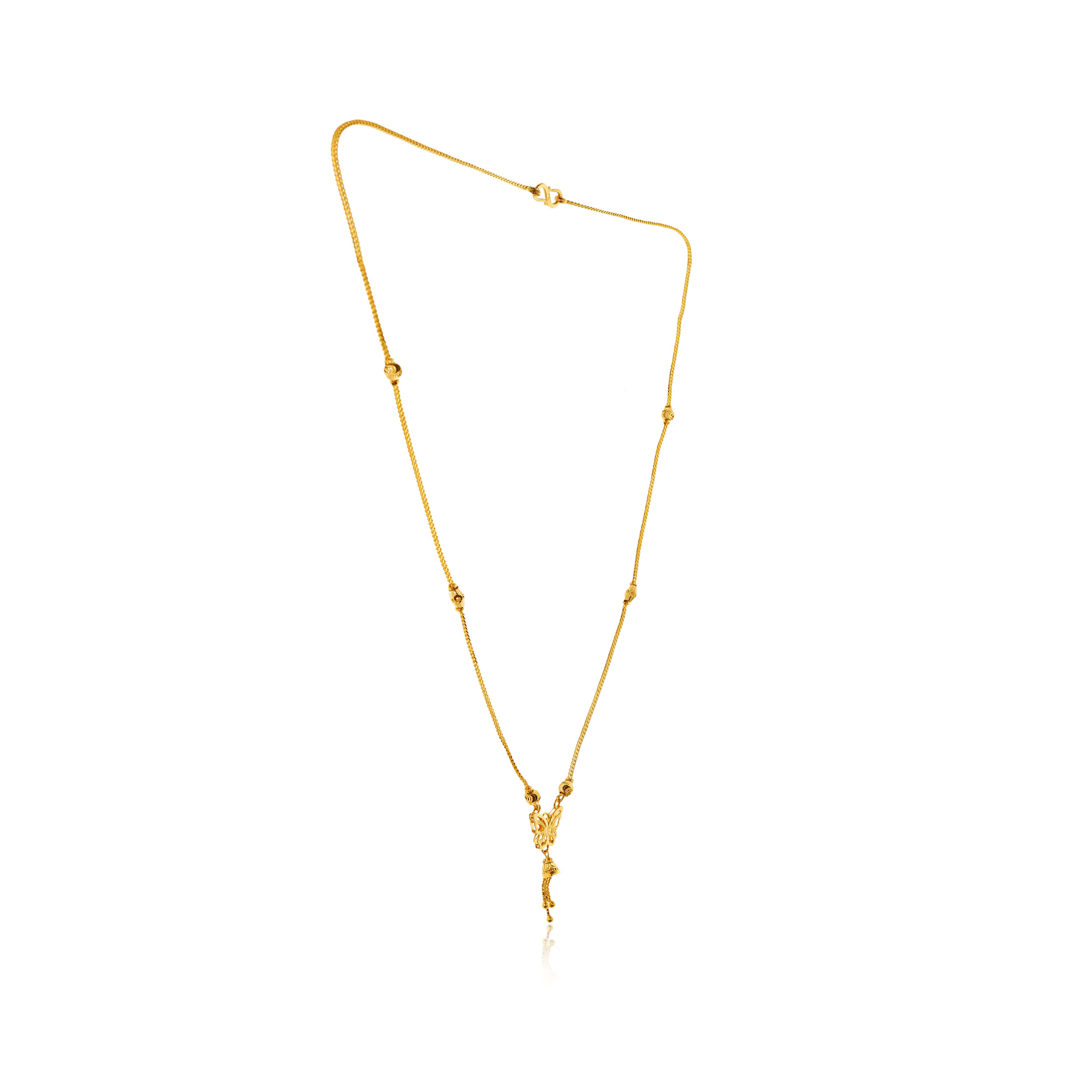 Butterfly Delight Gold Chain Pendant - Senco Gold and Diamonds