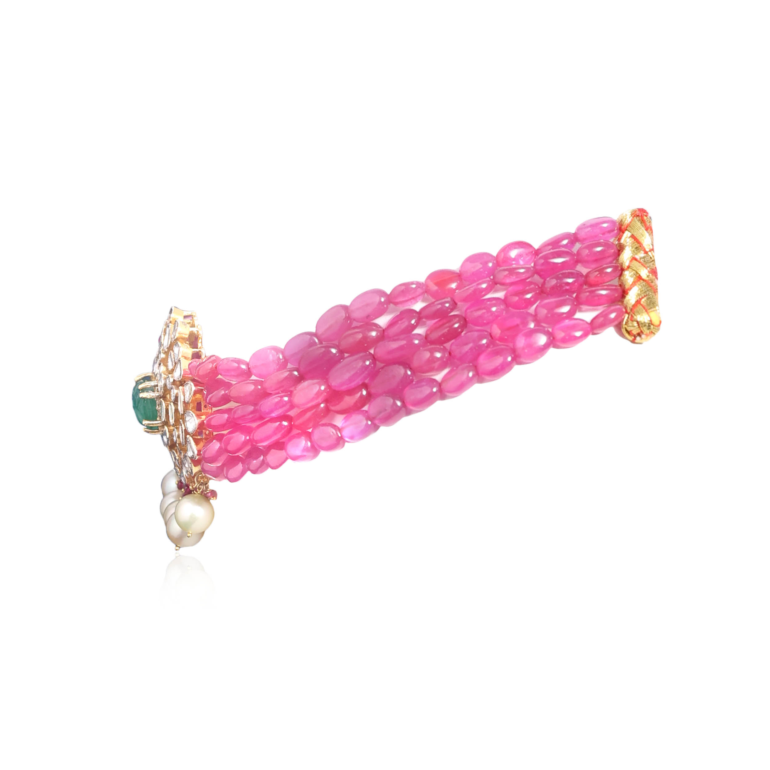 Rosy Impressive Polki Choker Necklace - Senco Gold and Diamonds