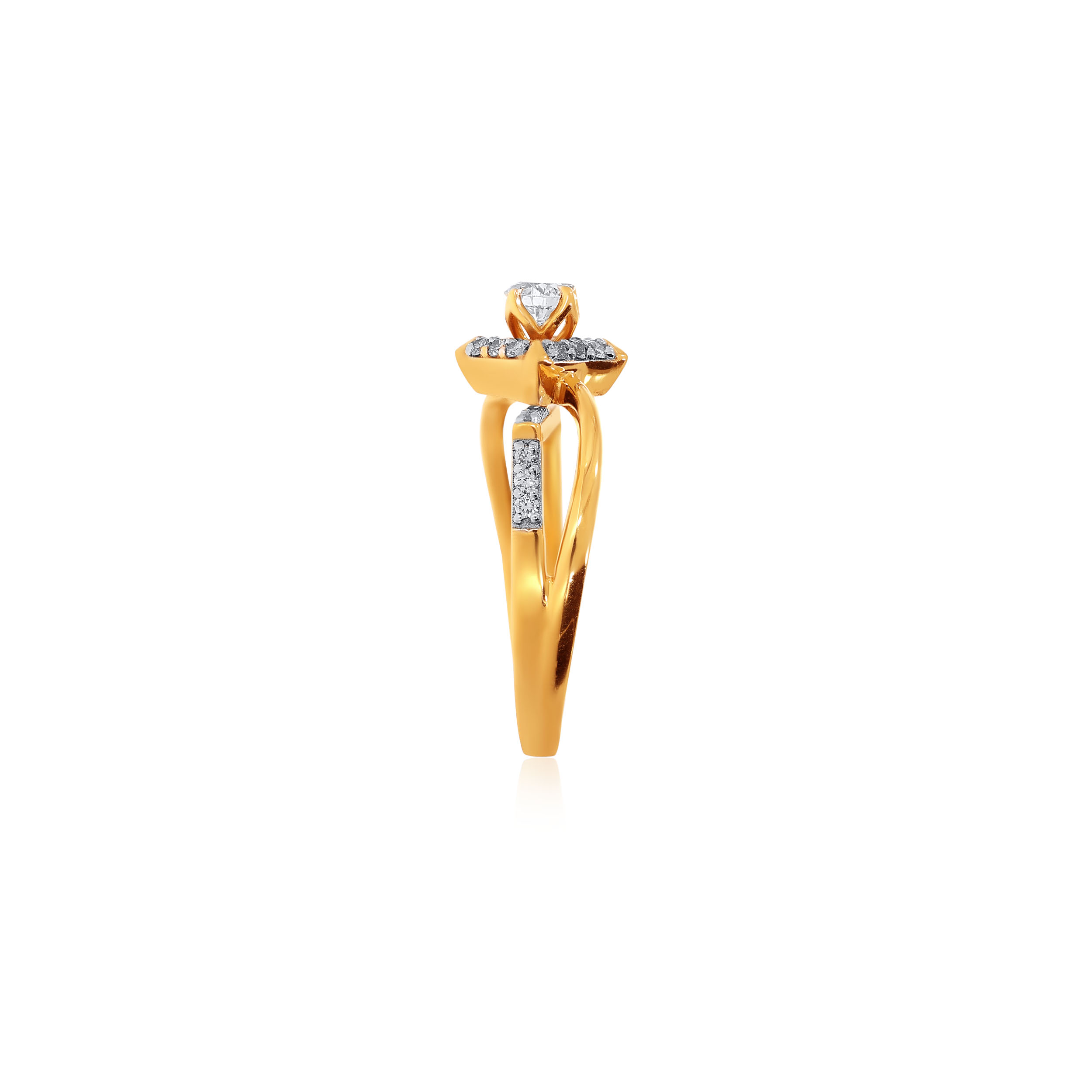 Floral Embrace Solitaire Ring - Senco Gold and Diamonds