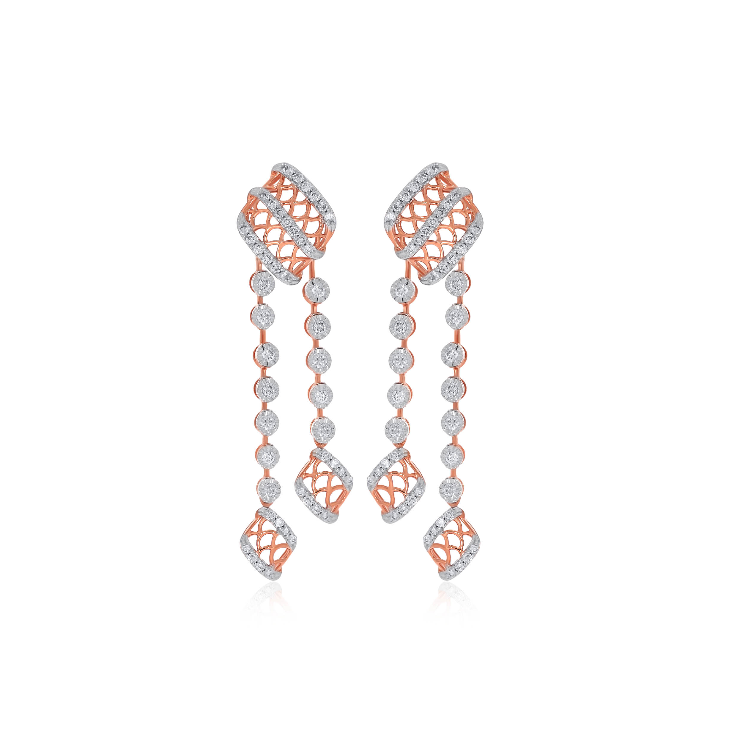 Rhombus Radiance Diamond Drop Earrings - Senco Gold and Diamonds