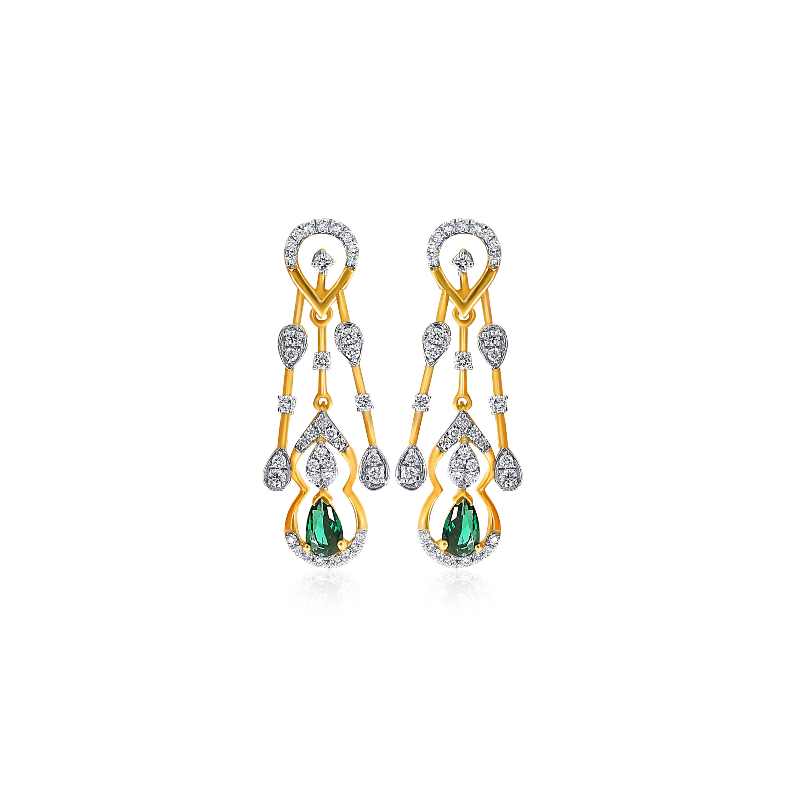 Dribbling Array Diamond Drop Earrings - Senco Gold and Diamonds
