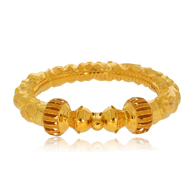 Graceful Art Gold Mukh Bangle - Senco Gold and Diamonds