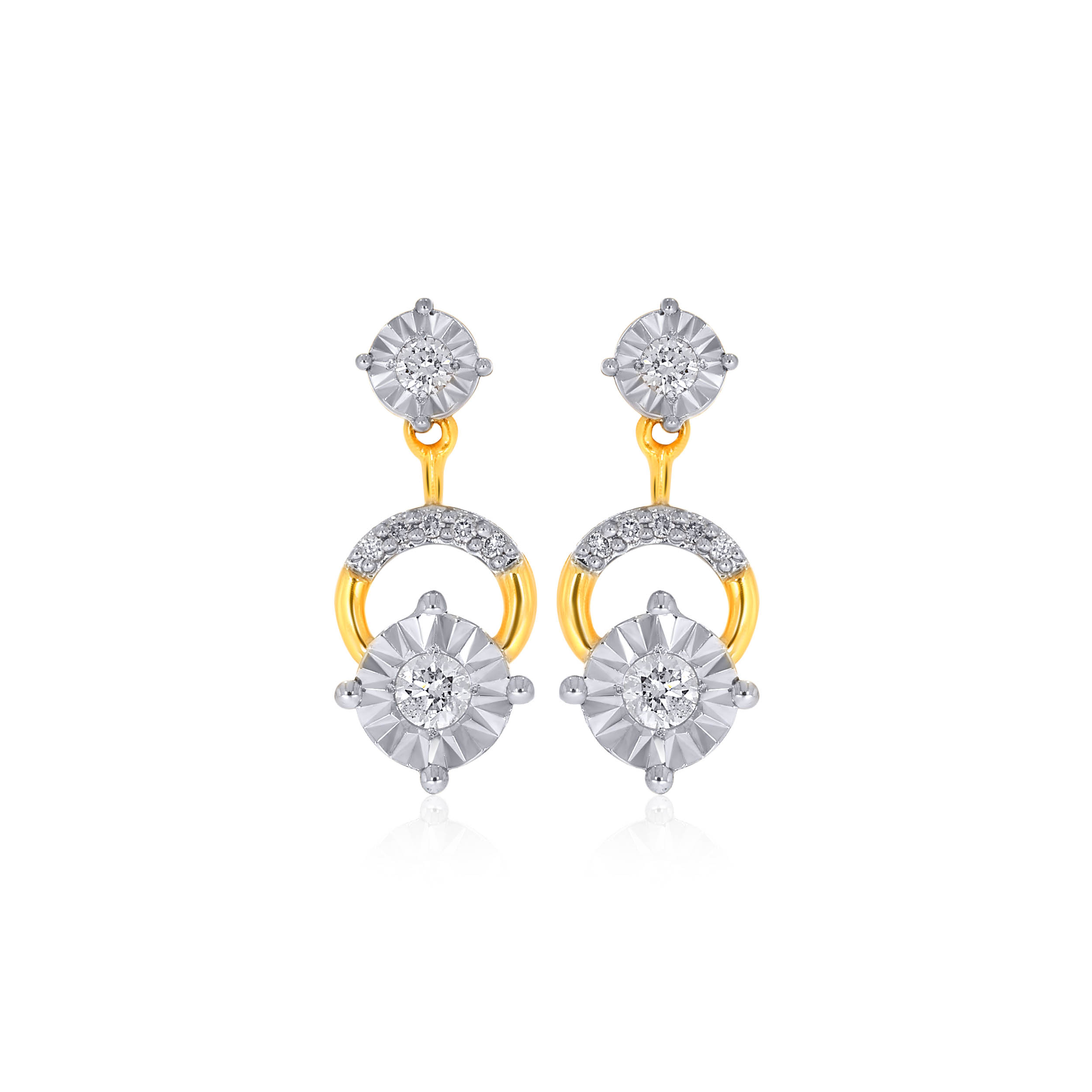 Radiant Orbs Diamond Drop Earrings - Senco Gold and Diamonds