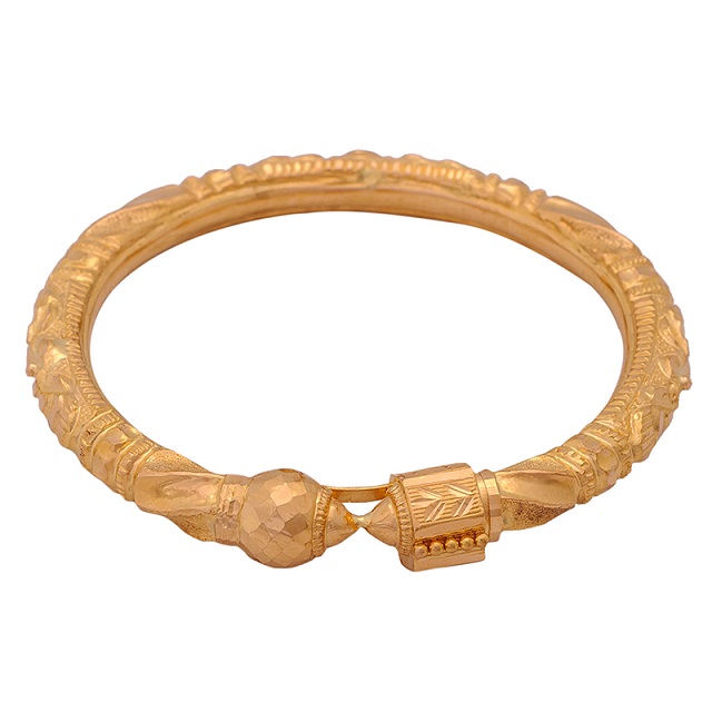 Graceful Nakshi Gold Mukh Bangle - Senco Gold and Diamonds