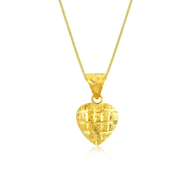 Glamorous Heart Gold Pendant - Senco Gold and Diamonds