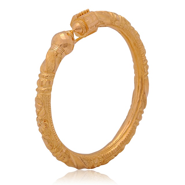 Graceful Nakshi Gold Mukh Bangle - Senco Gold and Diamonds