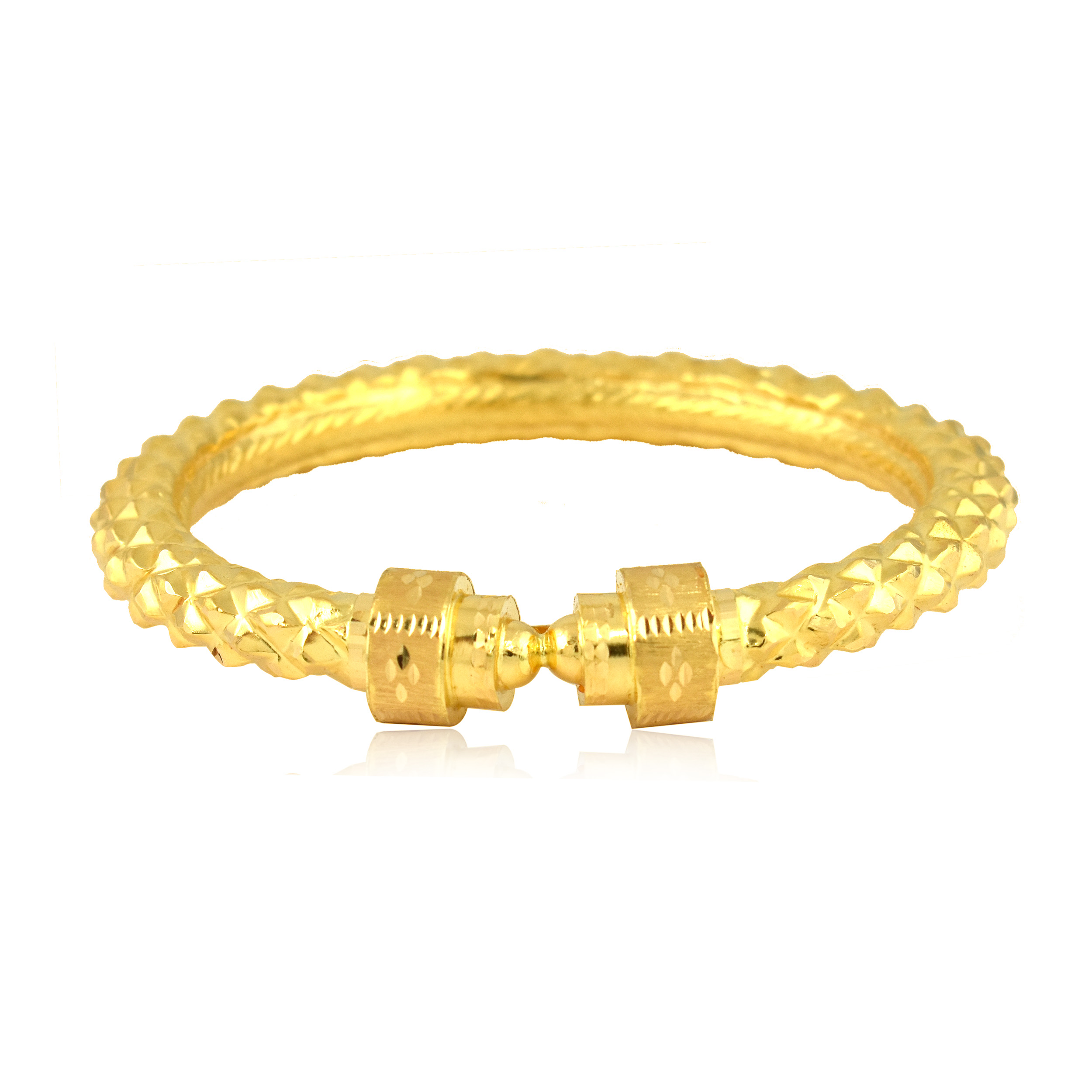Ethereal Elegance Gold Mukh Bangle - Senco Gold and Diamonds