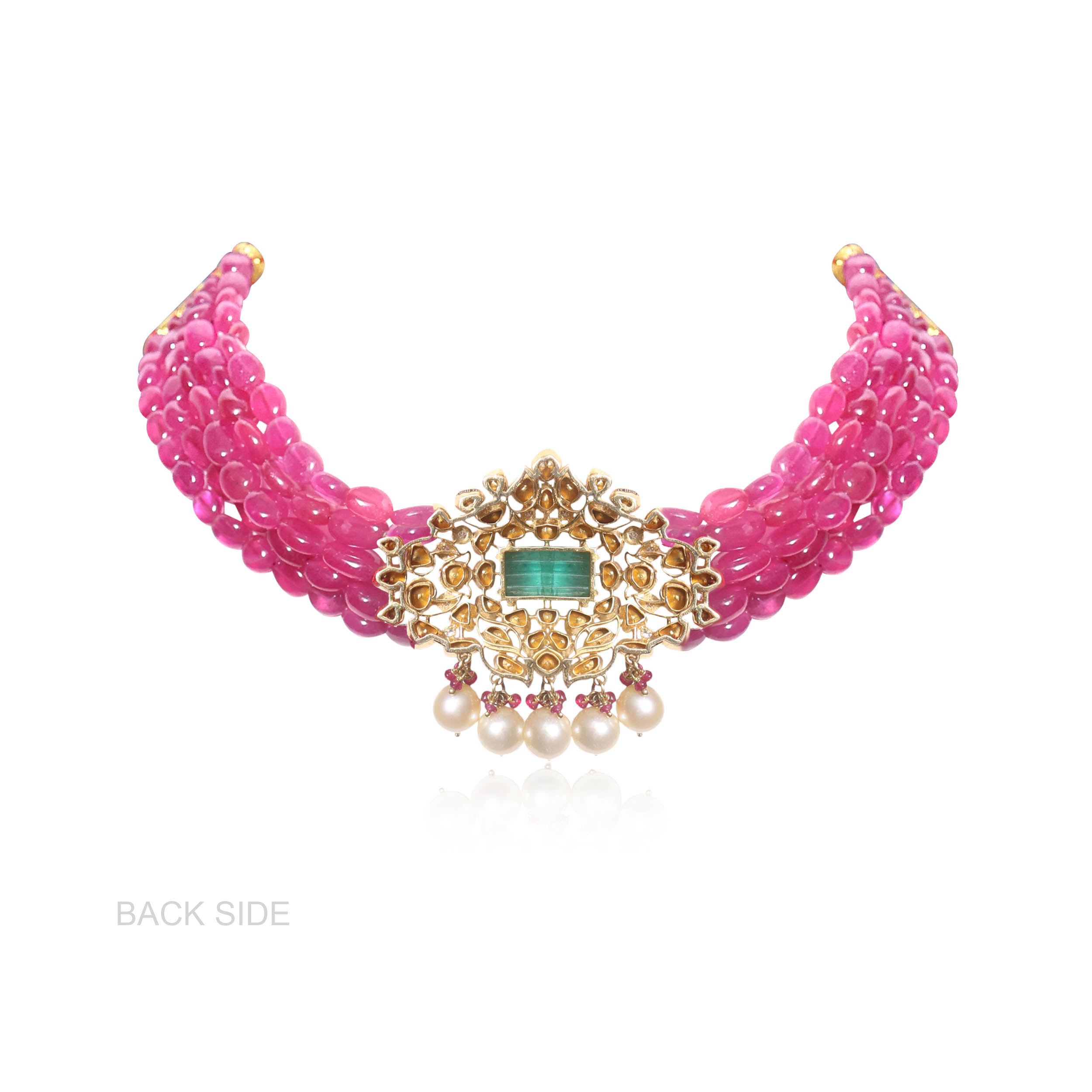 Rosy Impressive Polki Choker Necklace - Senco Gold and Diamonds