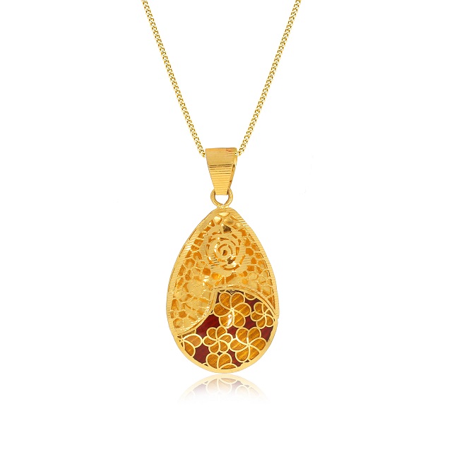 Rosy Droplet Gold Pendant - Senco Gold and Diamonds