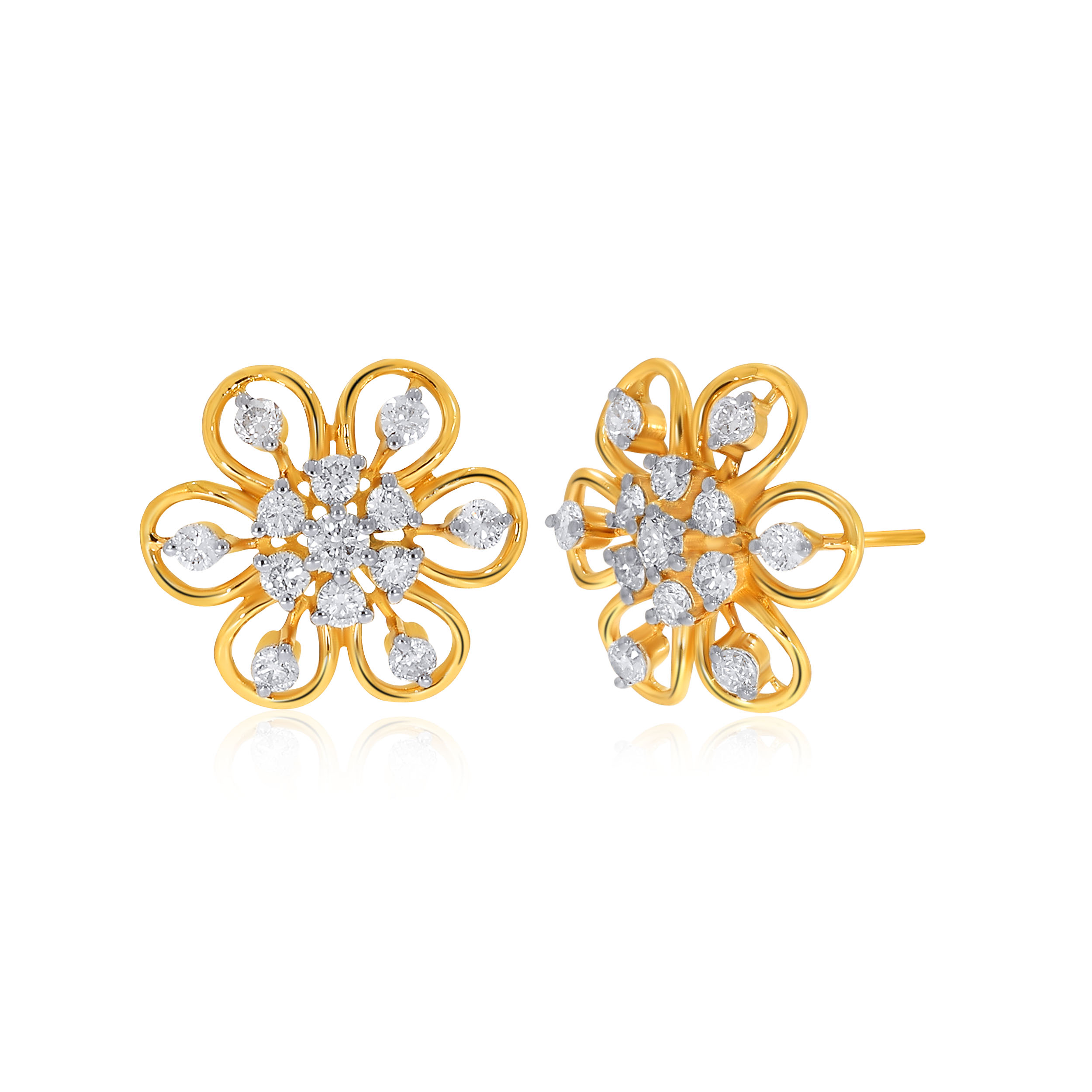 Lily Blossom Diamond Studs - Senco Gold and Diamonds