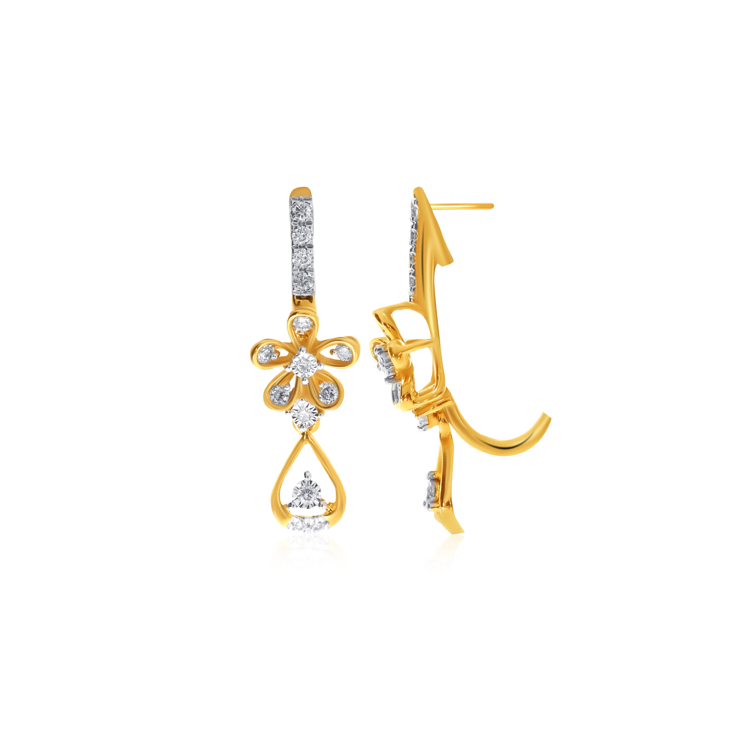Bloom of Festivity Diamond Drop Earrings - Senco Gold and Diamonds