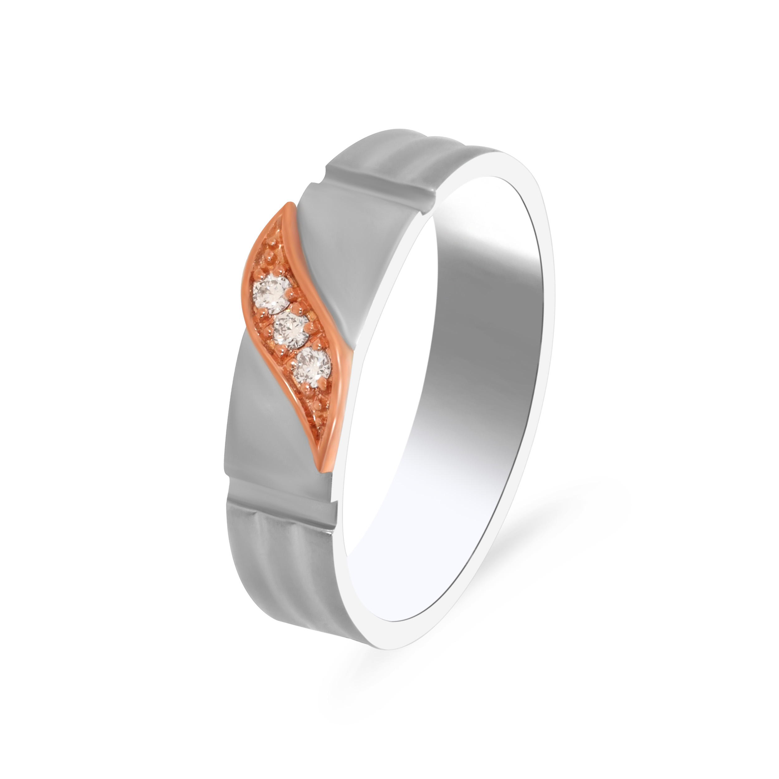  Artsy Autumn Leaf Platinum Band Ring - Senco Gold and Diamonds