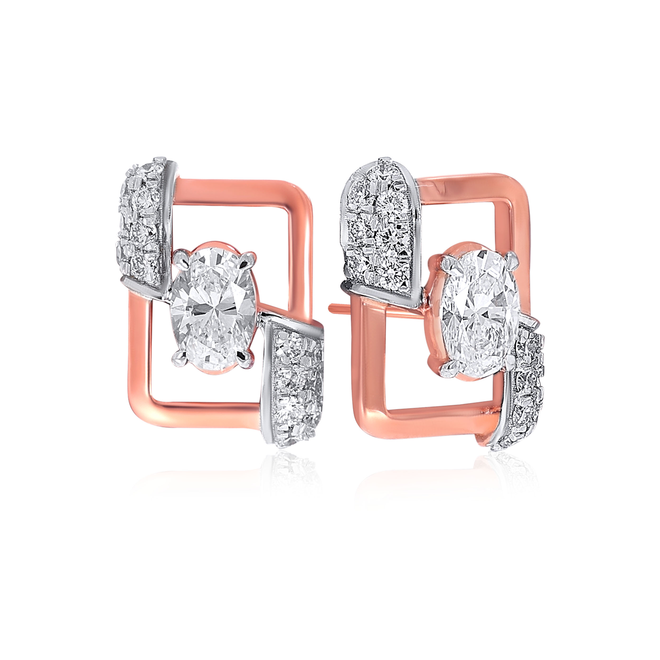 Windy Glamour Solitaire Studs - Senco Gold and Diamonds