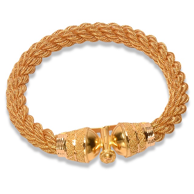 Wrapped Elegance Gold Mukh Bangle - Senco Gold and Diamonds
