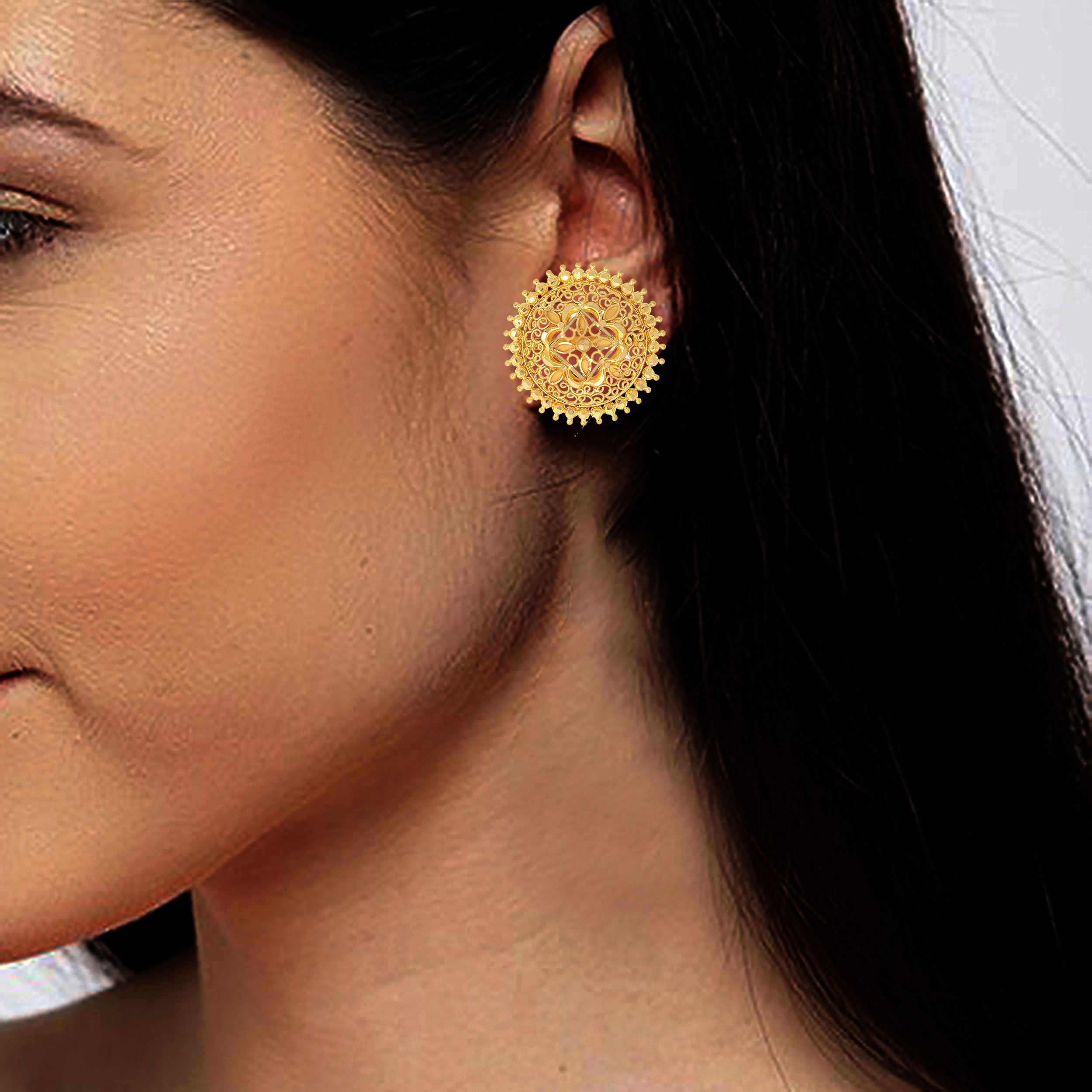 Majestic Appeal Gold Studs - Senco Gold and Diamonds
