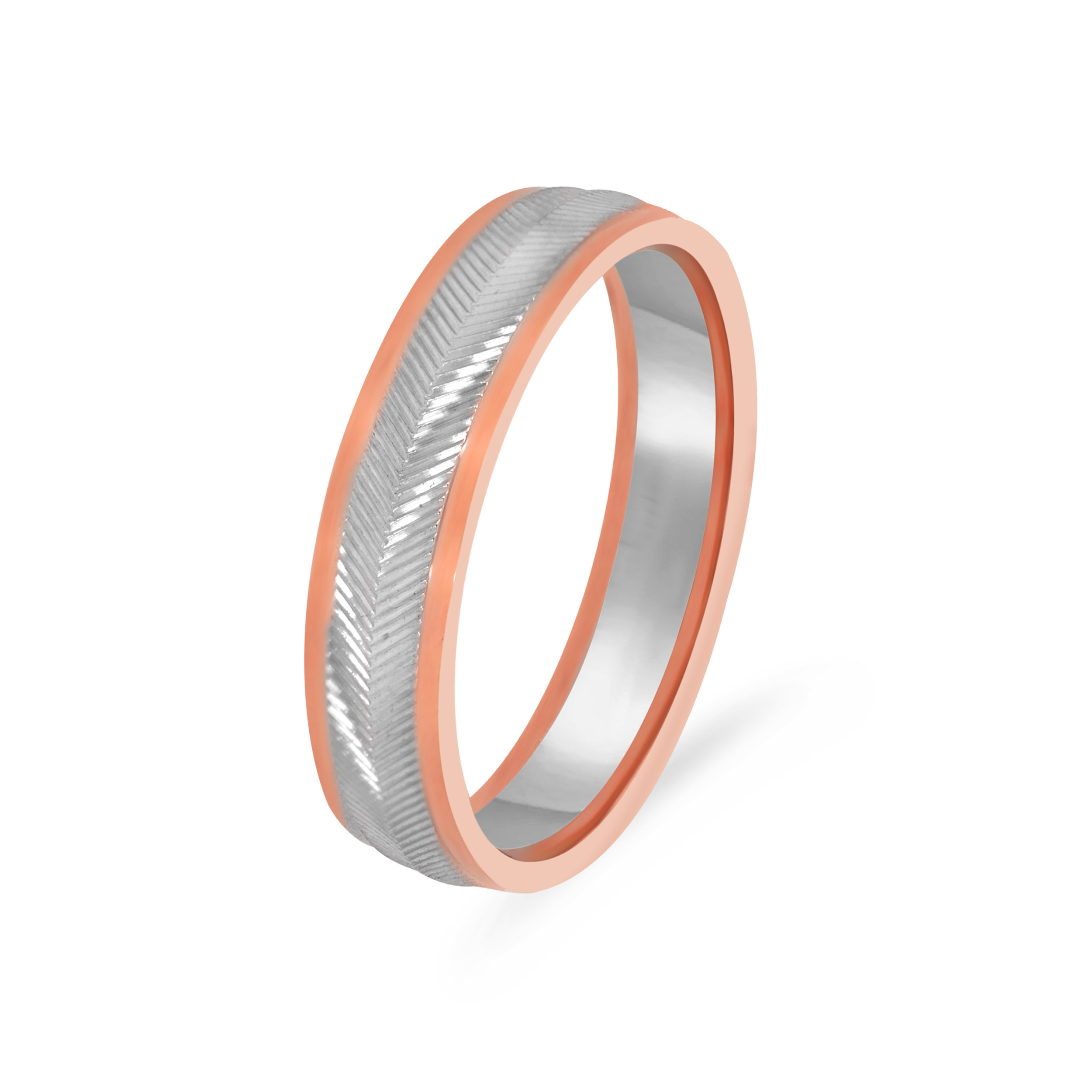 Feathery Sheen Platinum Band Ring - Senco Gold and Diamonds