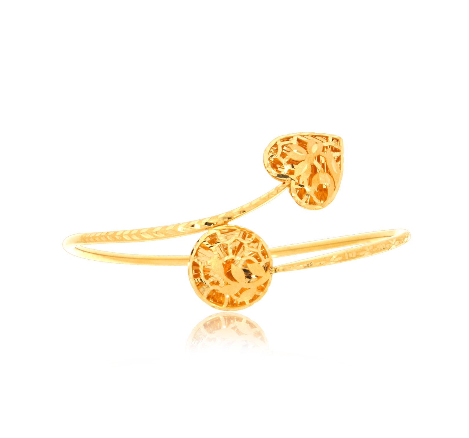 Overlapped Love Sleek Gold Bangle - Senco Gold and Diamonds