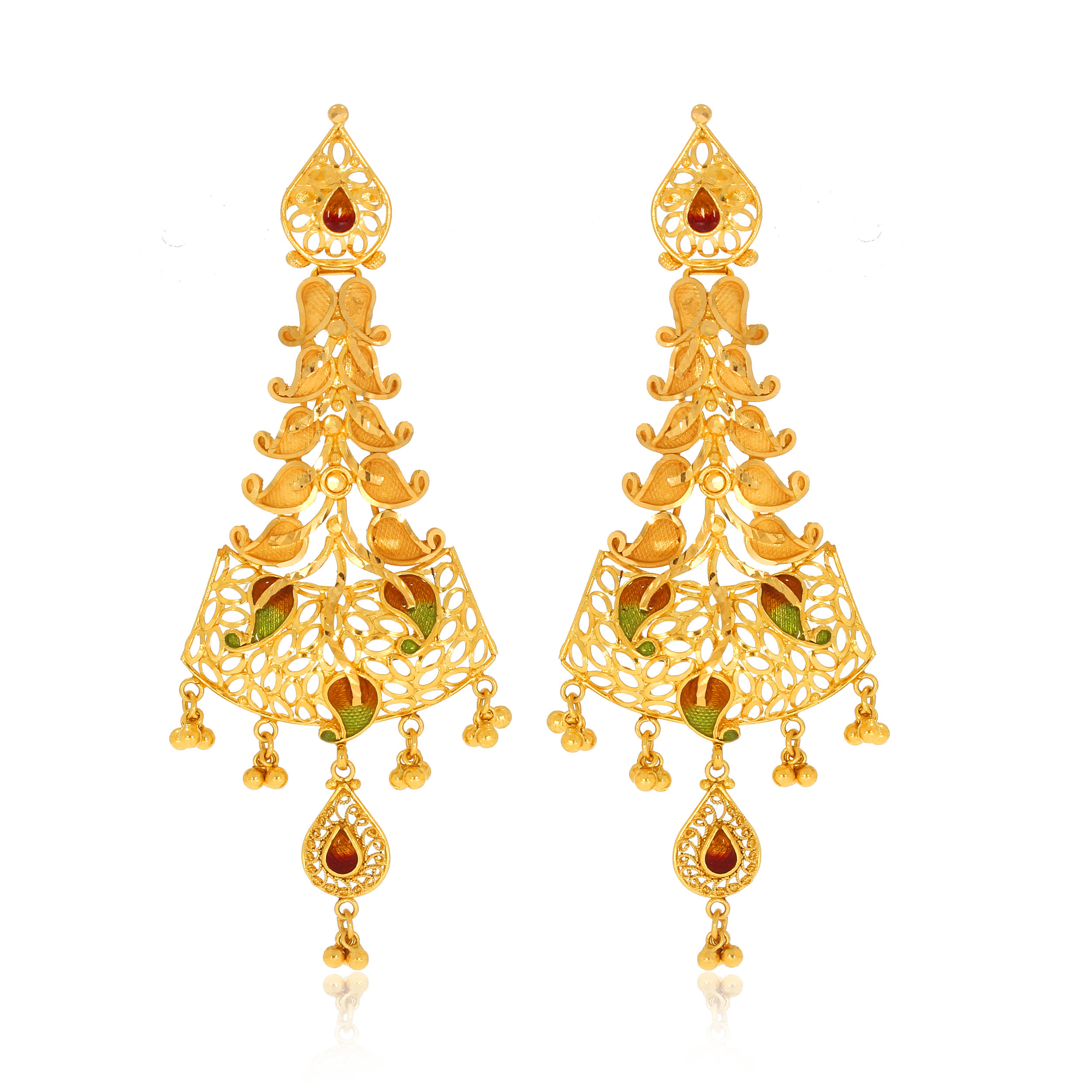 Splendid Tradition Gold Danglers - Senco Gold and Diamonds