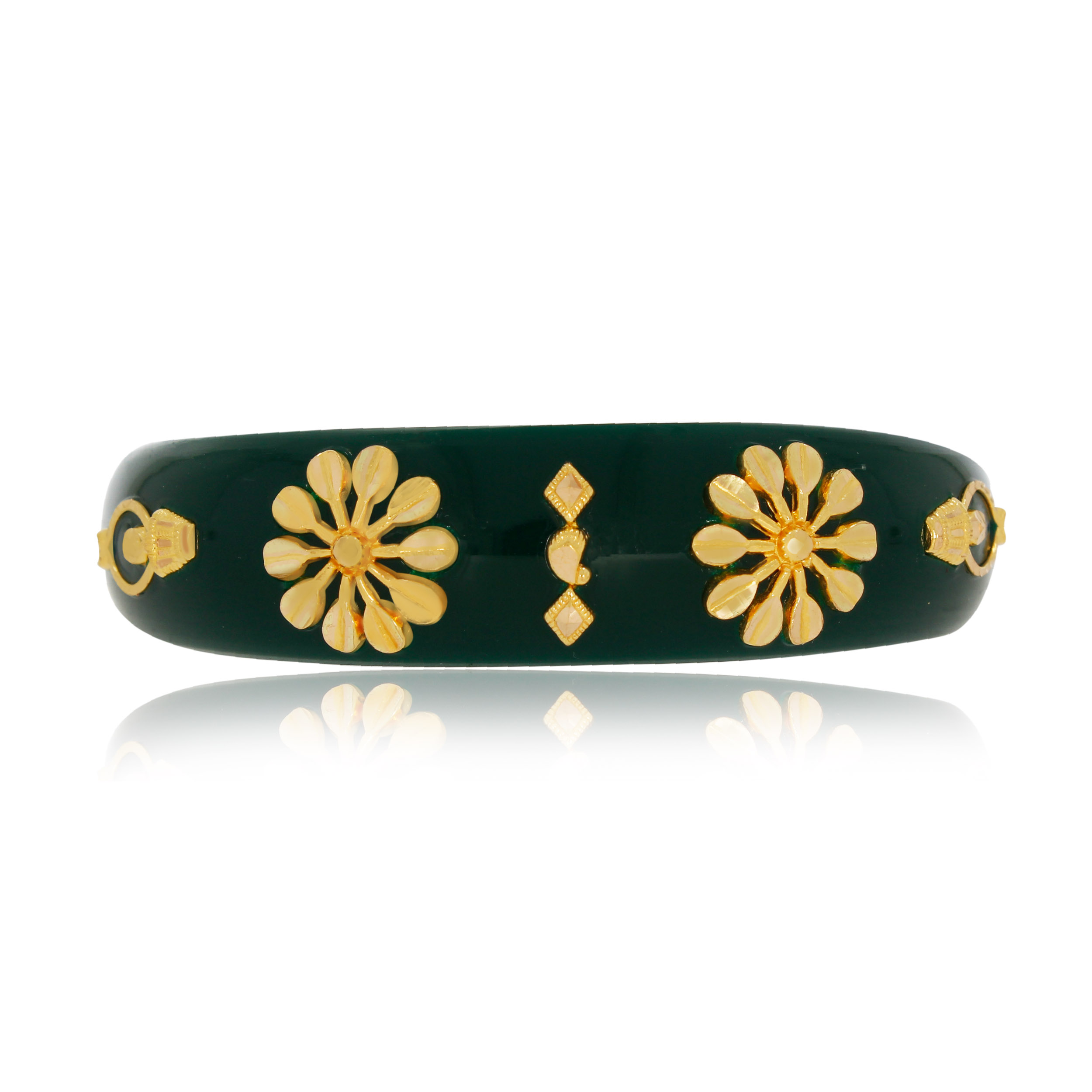 Suryamukhi Charm Green Gold Pola - Senco Gold and Diamonds