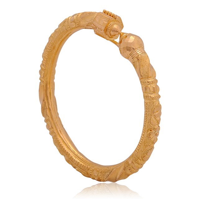 Graceful Nakshi Gold Mukh Bangle - Senco Gold and Diamonds